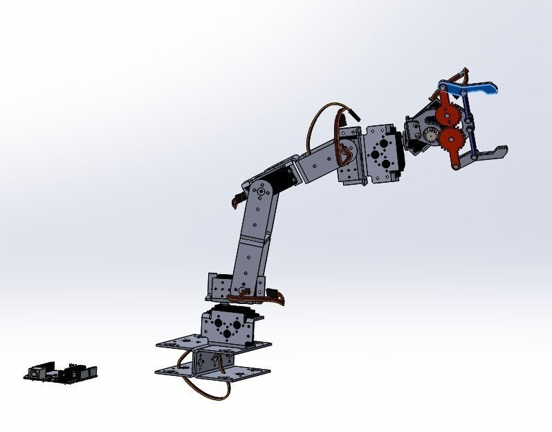 6 eksenli robot kol 3D model_3
