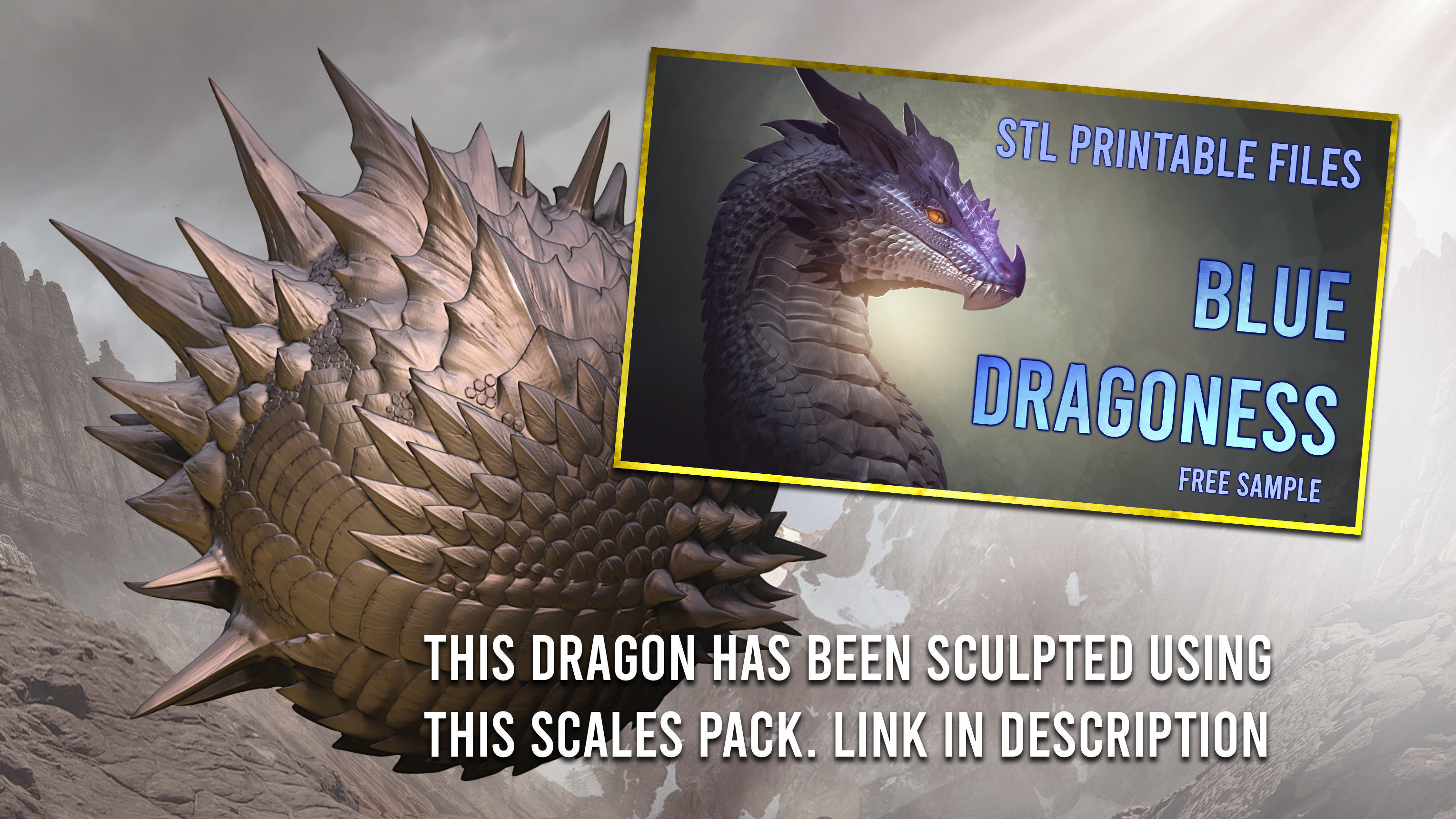 48 Scales and spikes Zbrush brushes for dragons reptiles 3D model_3