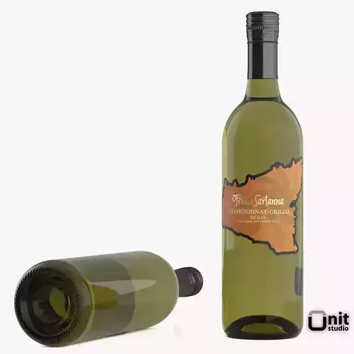 Chardonnay White Wine Bottle 3D model