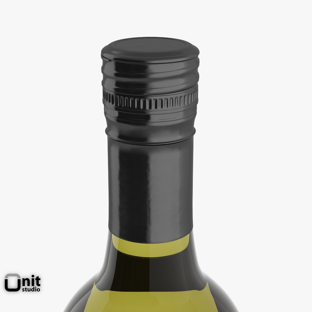 Chardonnay White Wine Bottle 3D model_4