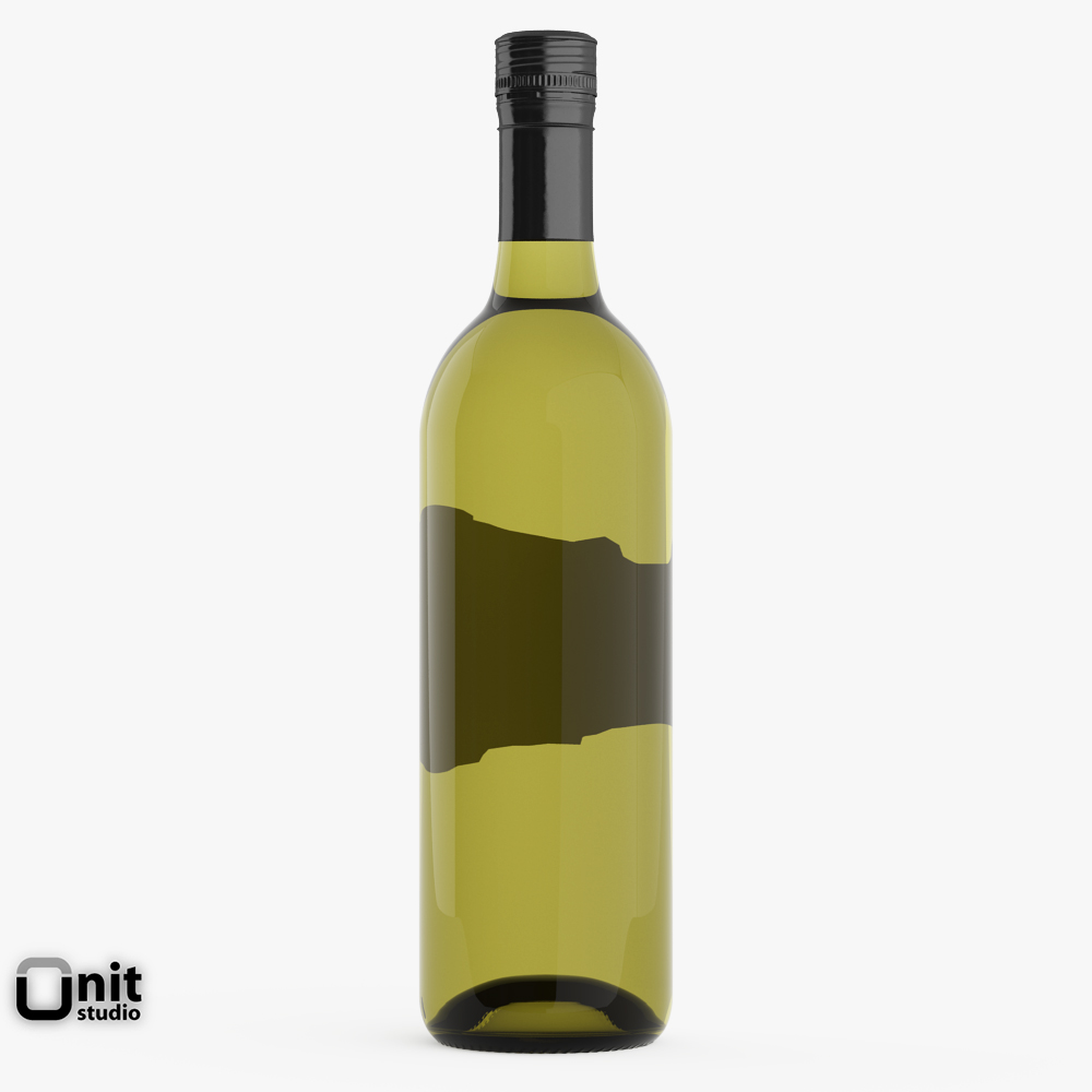 Chardonnay White Wine Bottle 3D model_2