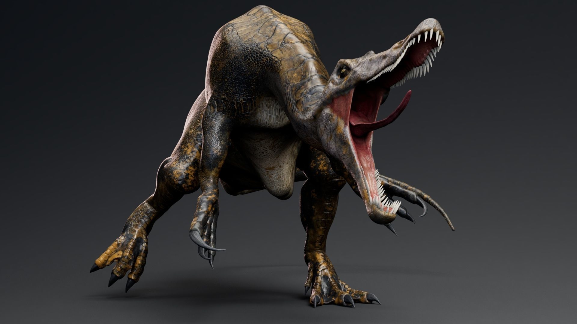 Dinosaur Baryonyx Walkeri Unreal Engine and Unity Project Low-poly 3D model_4