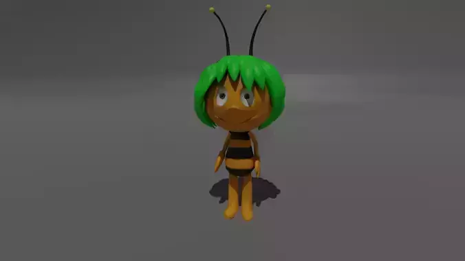 rigged character the honey bee Low-poly 3D model