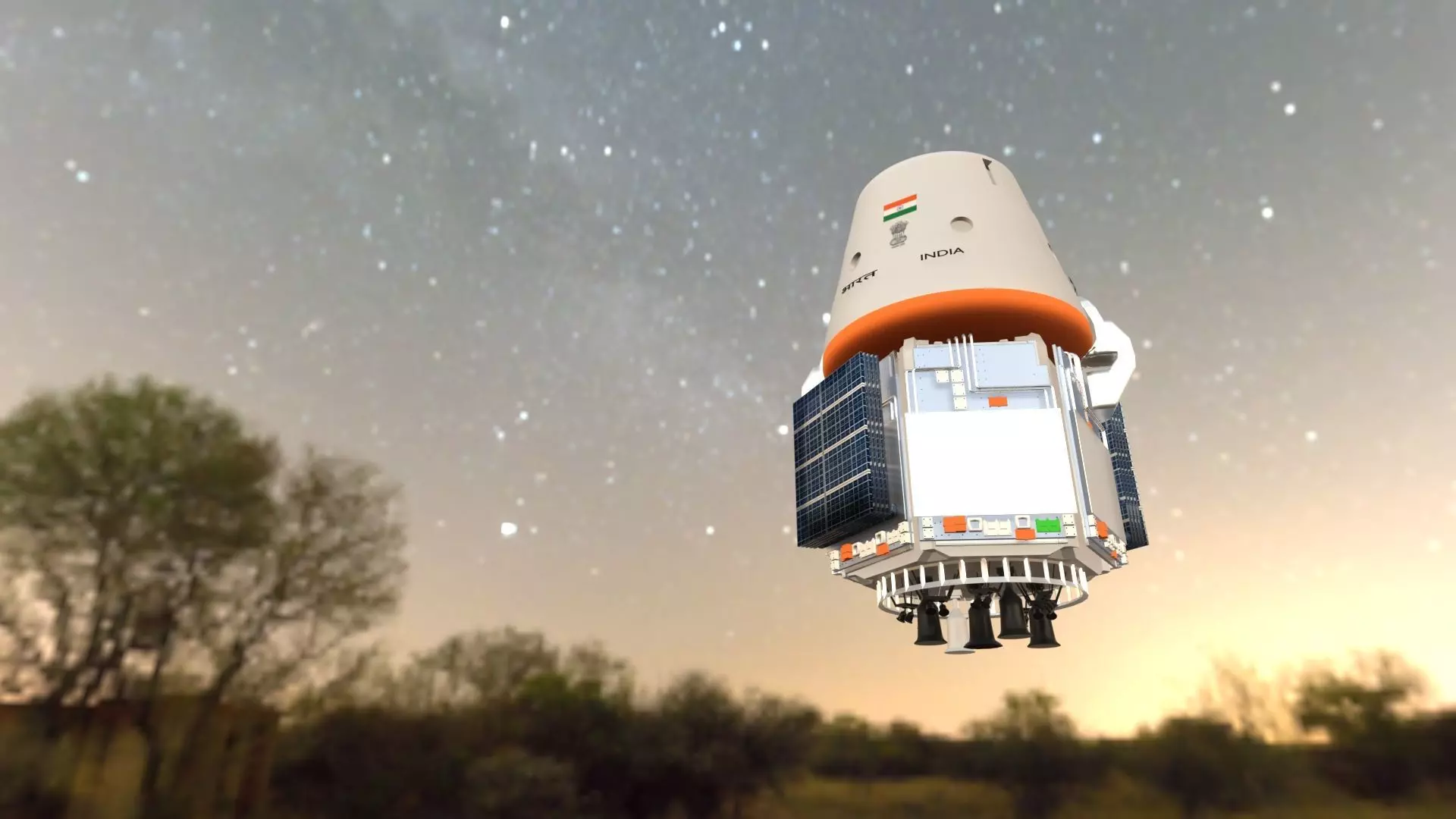 Gaganyaan ISRO India Crew Module and Service Module 3D model_0