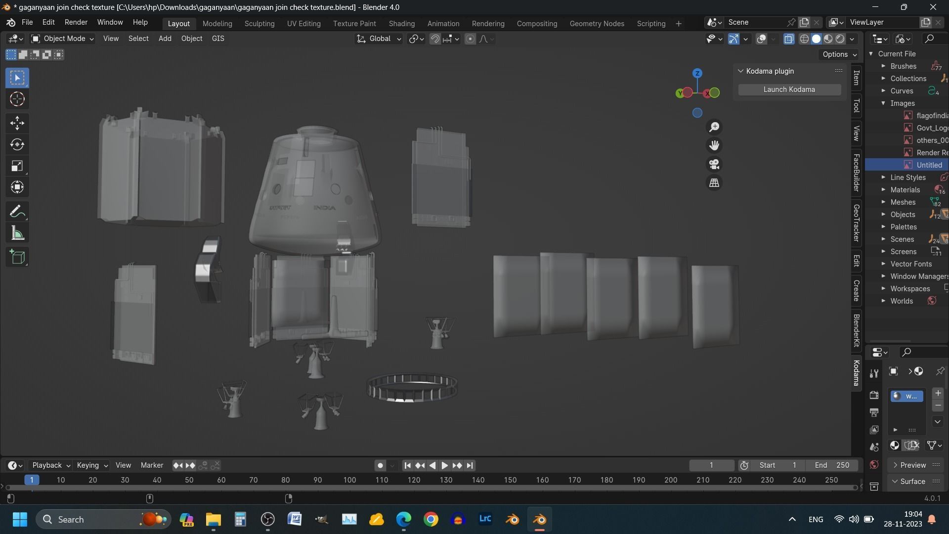 Gaganyaan ISRO India Crew Module and Service Module 3D model_11