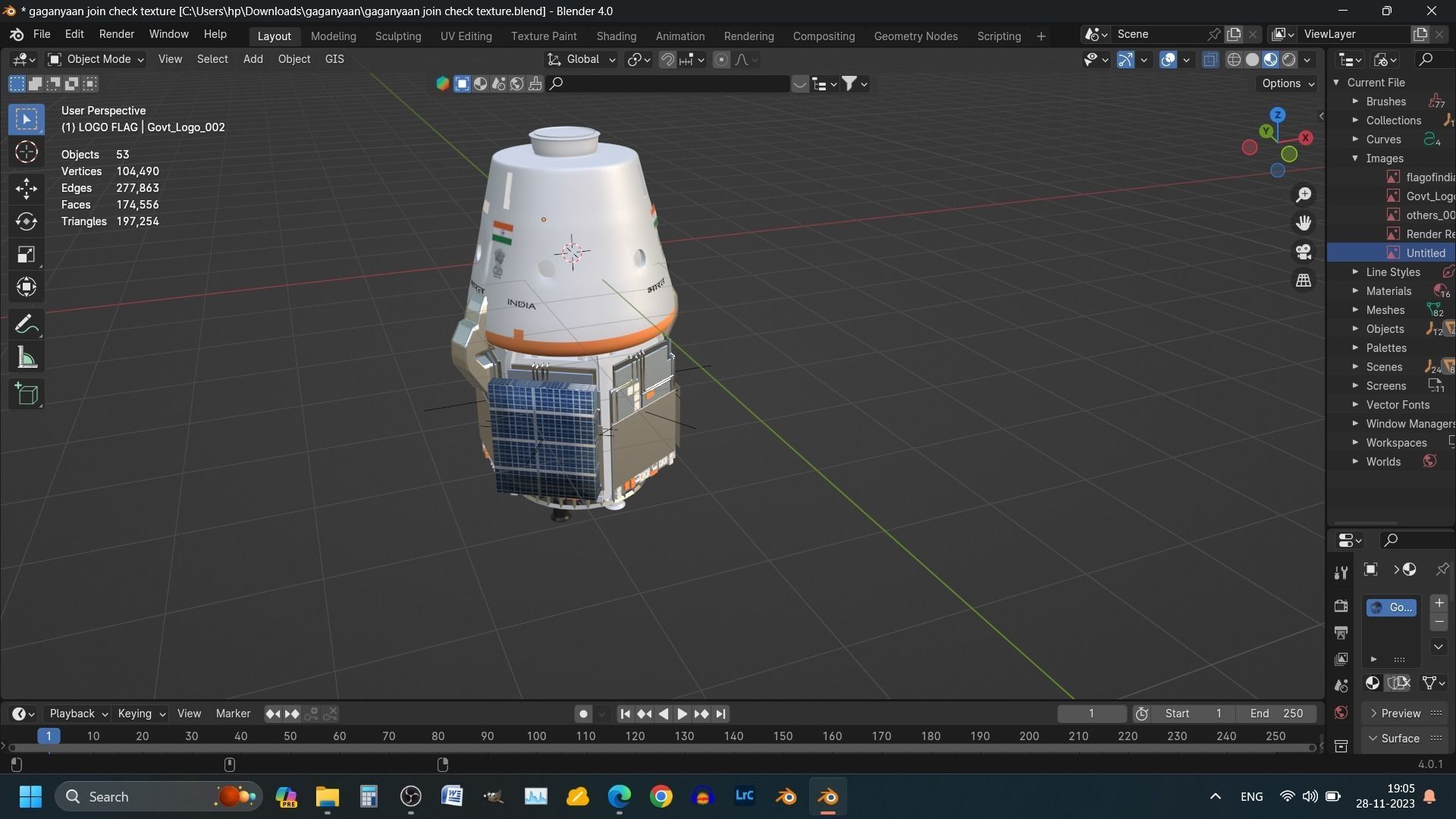 Gaganyaan ISRO India Crew Module and Service Module 3D model_18
