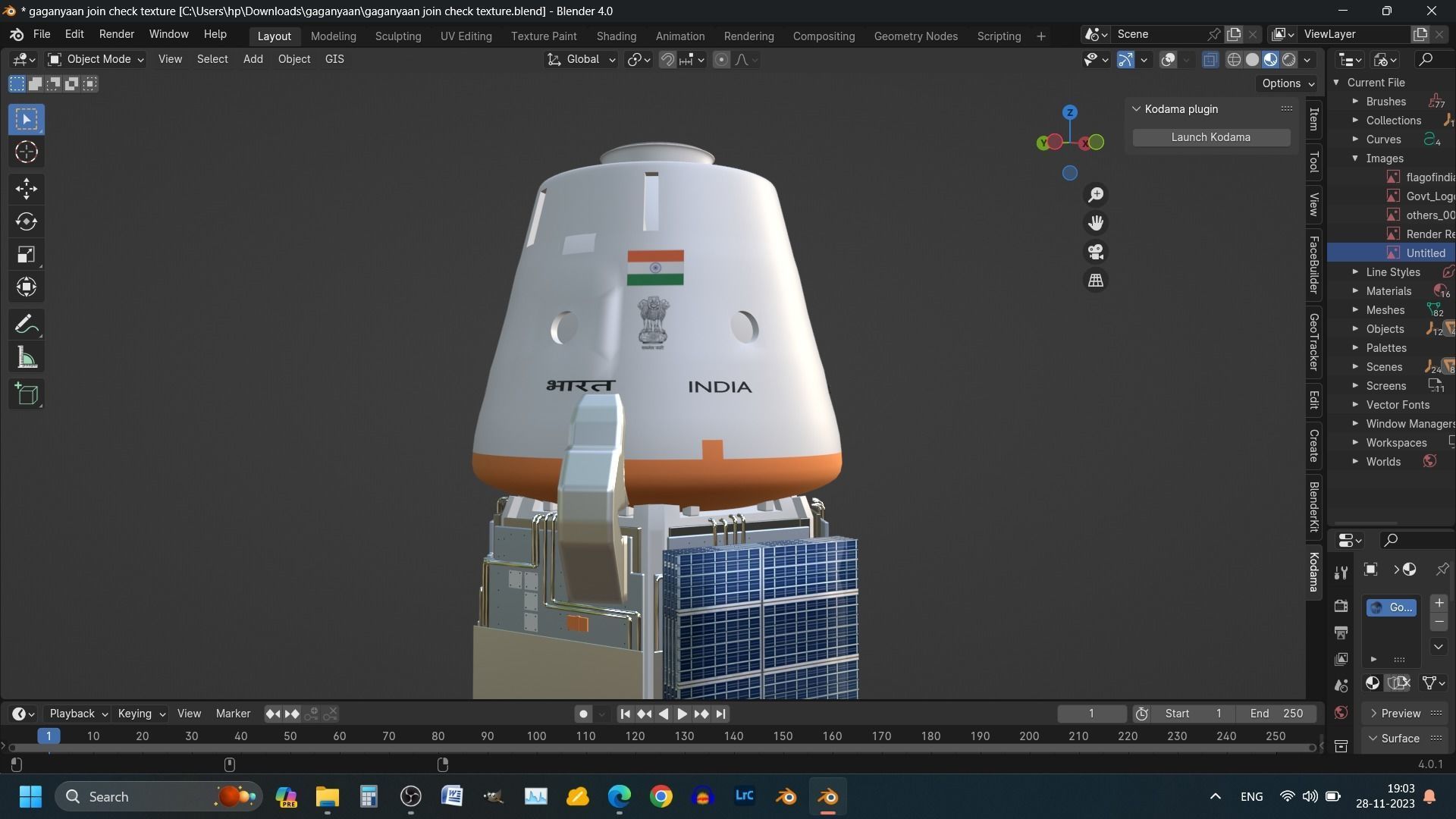 Gaganyaan ISRO India Crew Module and Service Module 3D model_8