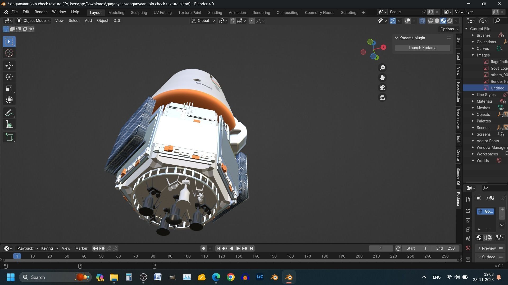 Gaganyaan ISRO India Crew Module and Service Module 3D model_5