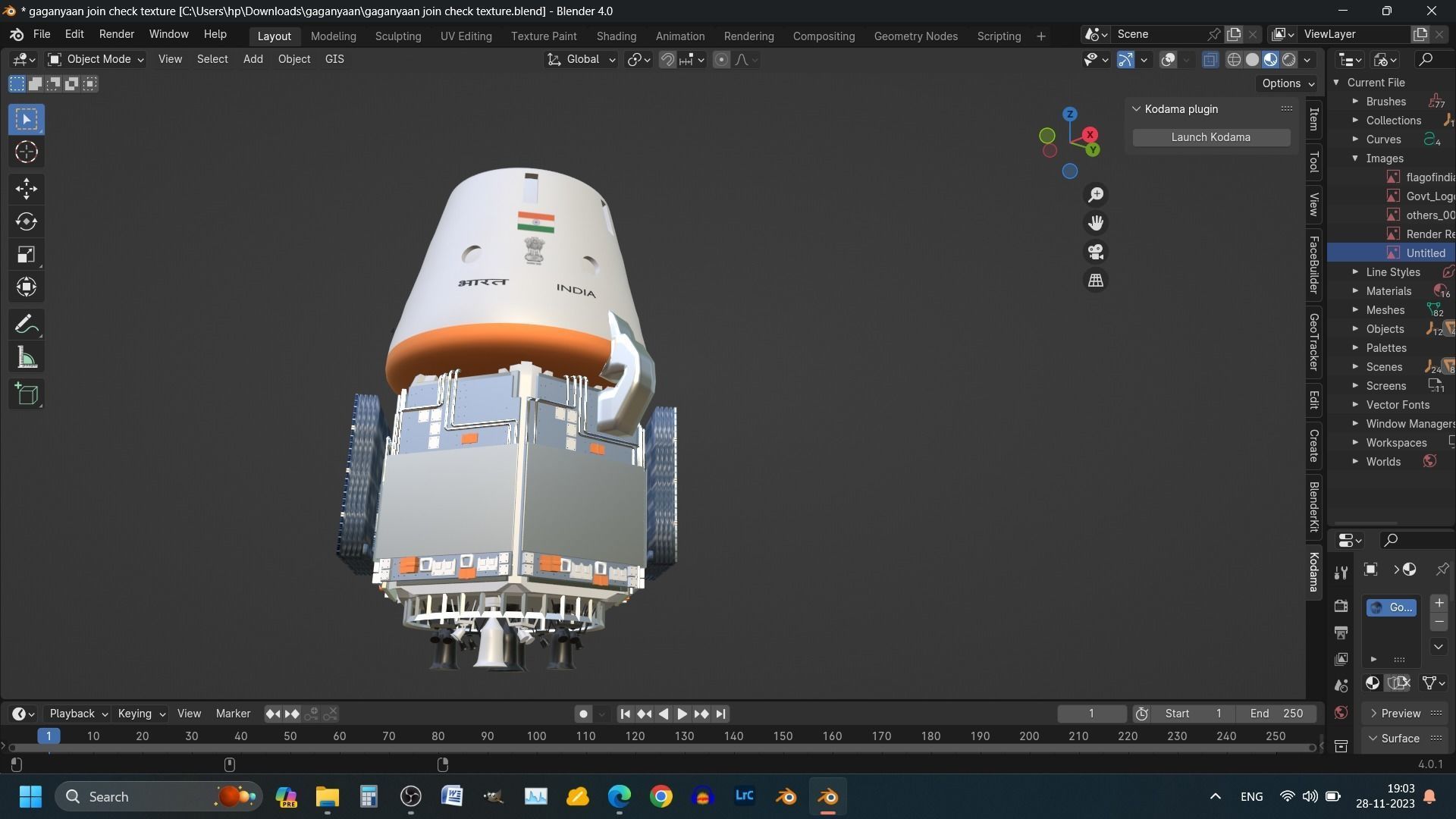 Gaganyaan ISRO India Crew Module and Service Module 3D model_3