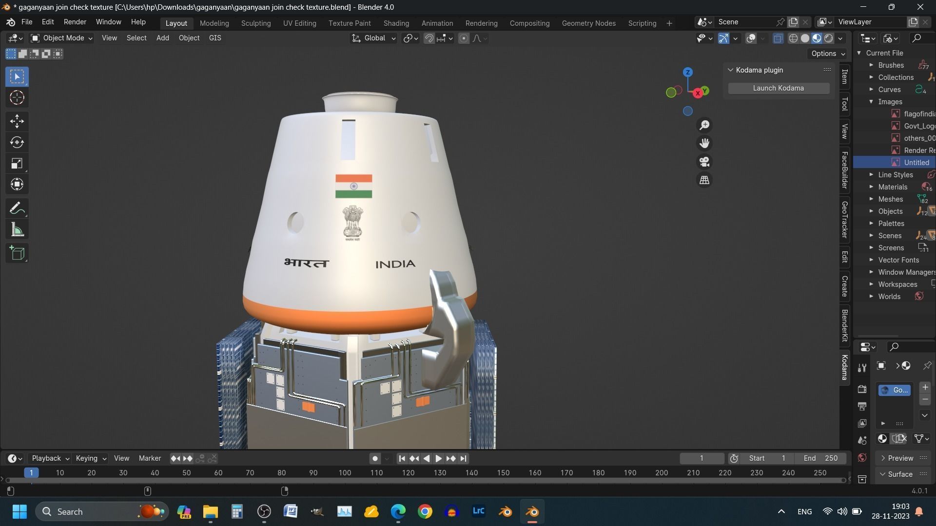 Gaganyaan ISRO India Crew Module and Service Module 3D model_7