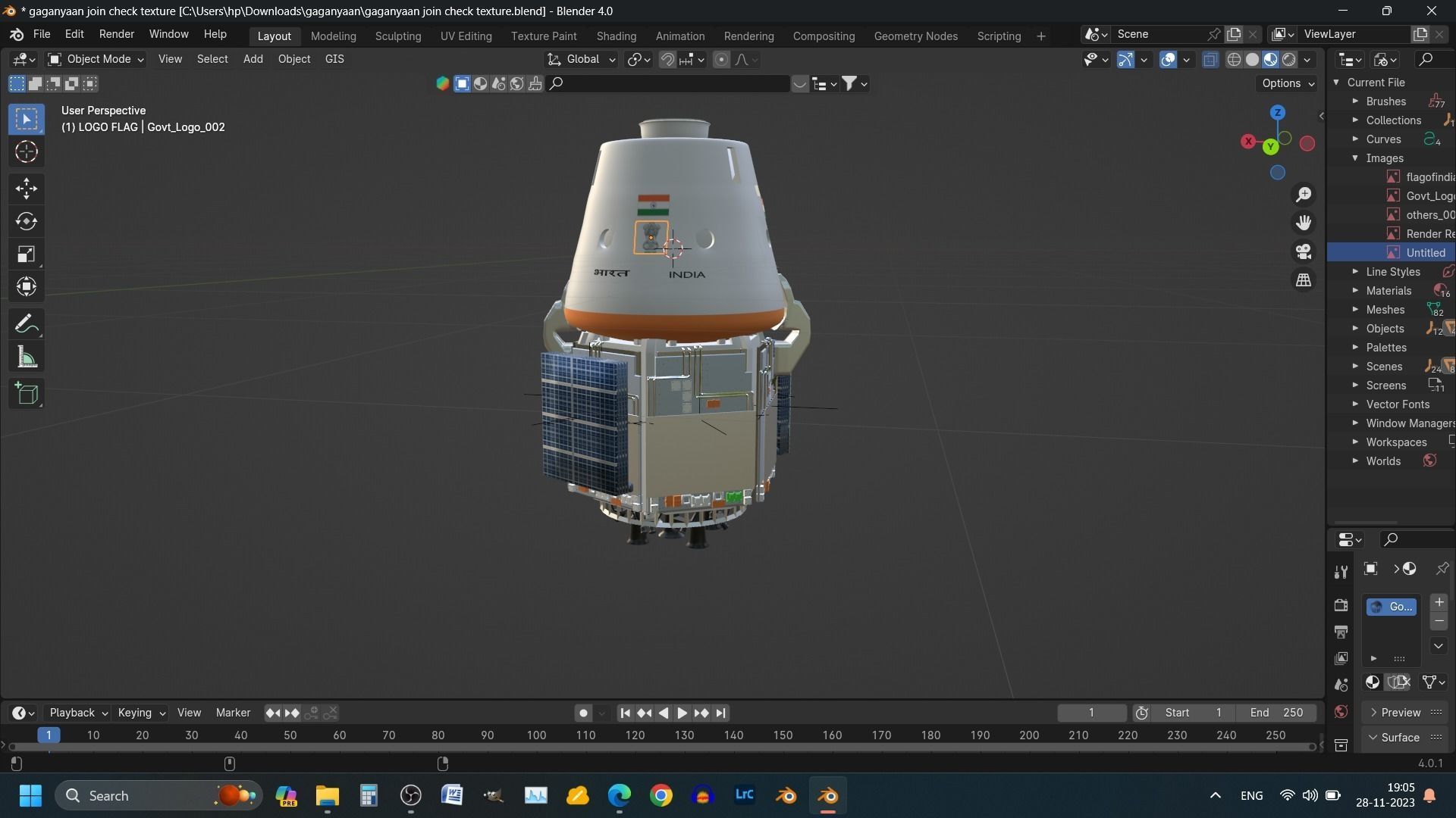 Gaganyaan ISRO India Crew Module and Service Module 3D model_19