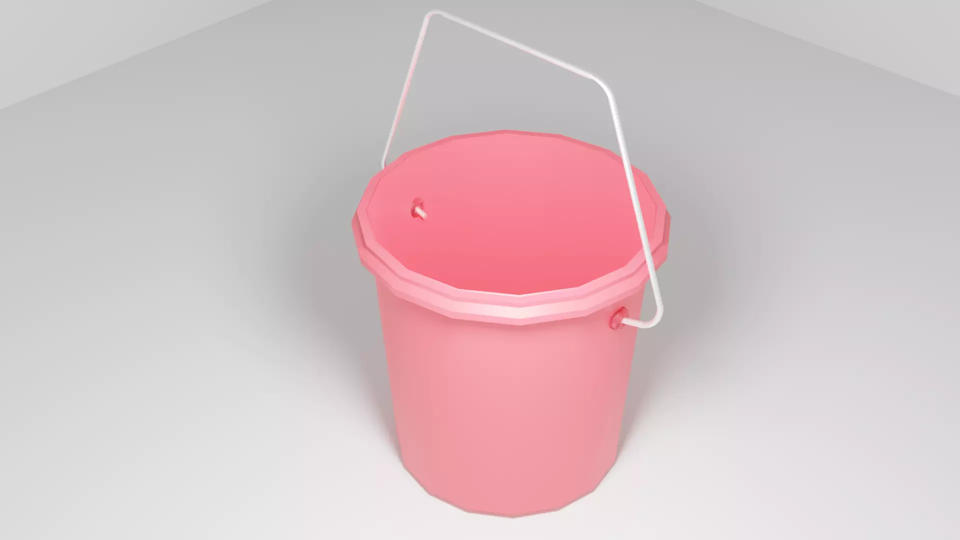 A Red Bucket Low-poly 3D model_0
