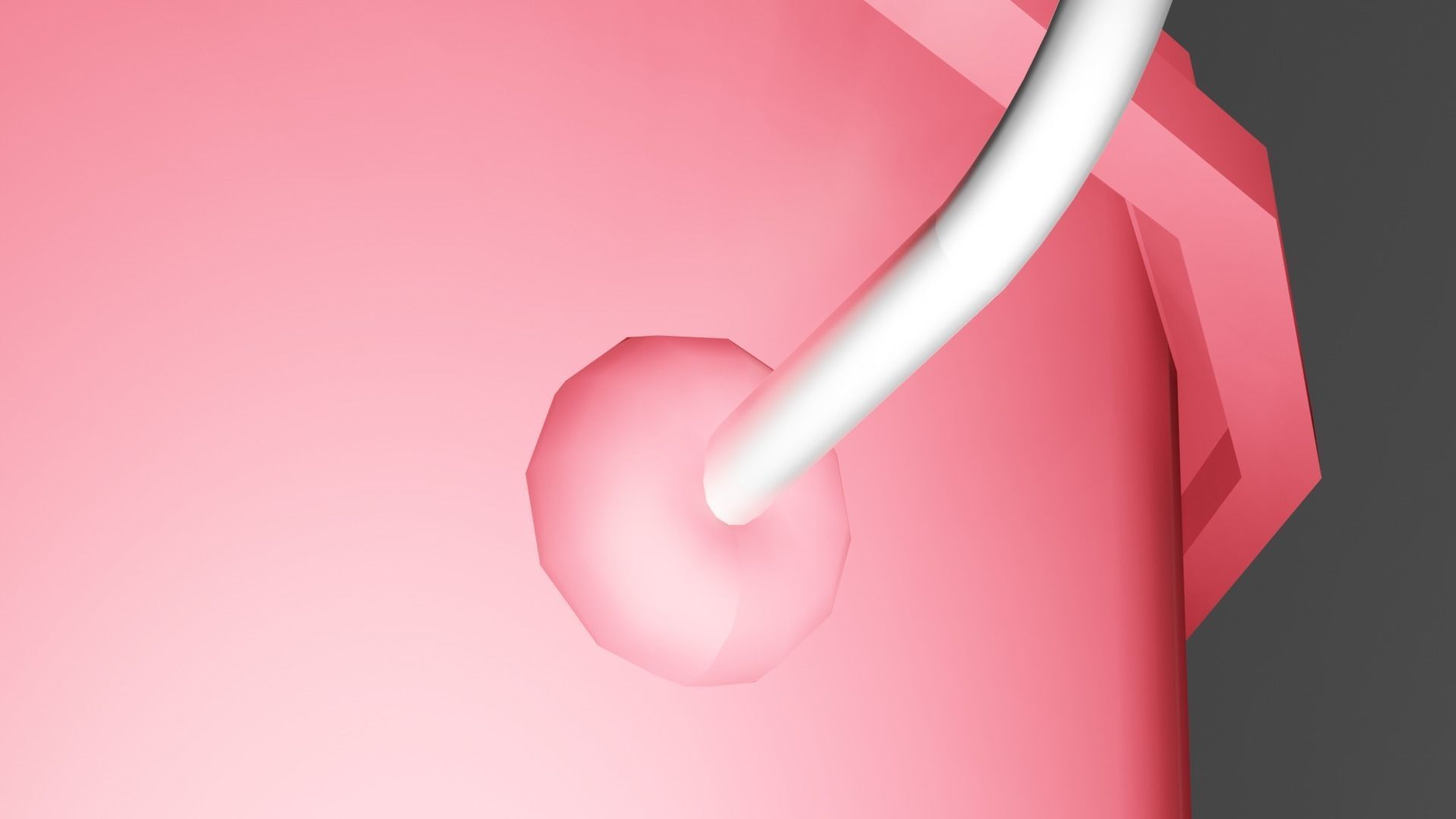 A Red Bucket Low-poly 3D model_3