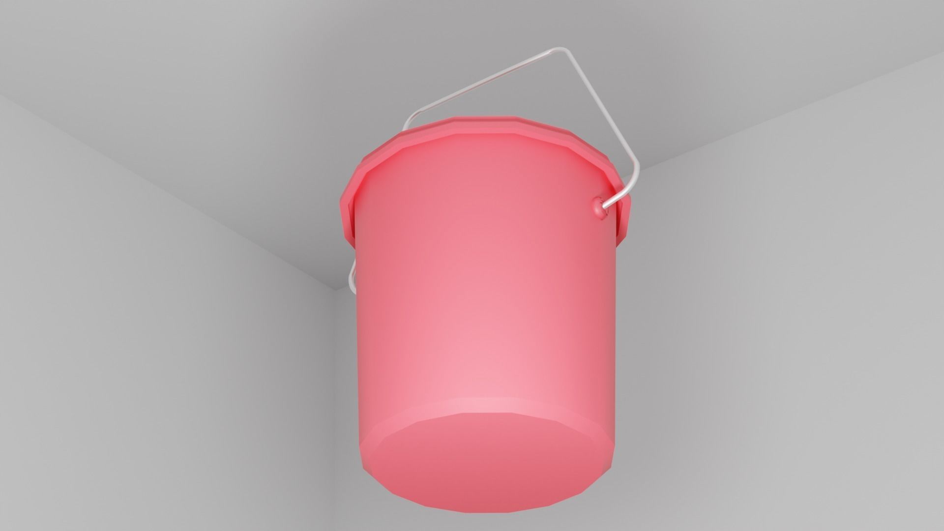 A Red Bucket Low-poly 3D model_1