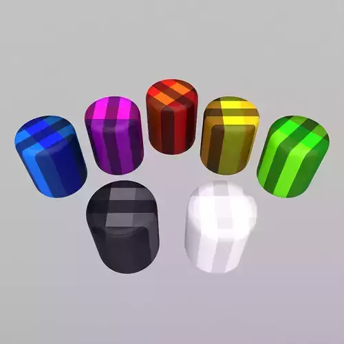 Comfortable colorful round puffs 3D model