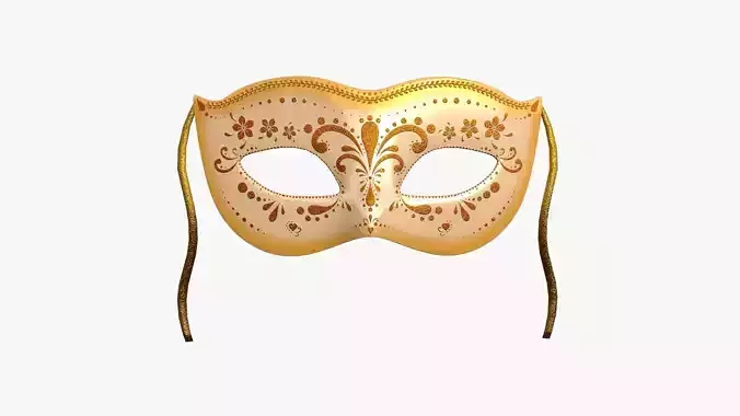 Carnival Mask C08 Orange Yellow - Costume Character Design Low-poly 3D model