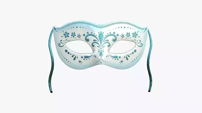 Carnival Mask C10 White Blue - Costume Character Design Low-poly 3D model