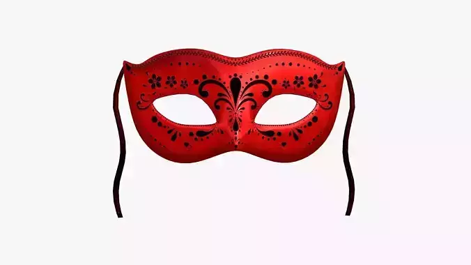 Carnival Mask C12 Black Red - Costume Character Design Low-poly 3D model