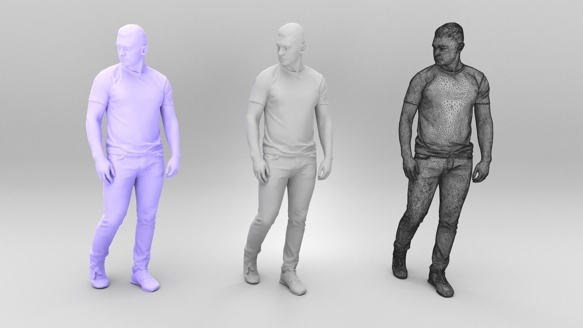 Young man walking 409 Low-poly 3D model_4