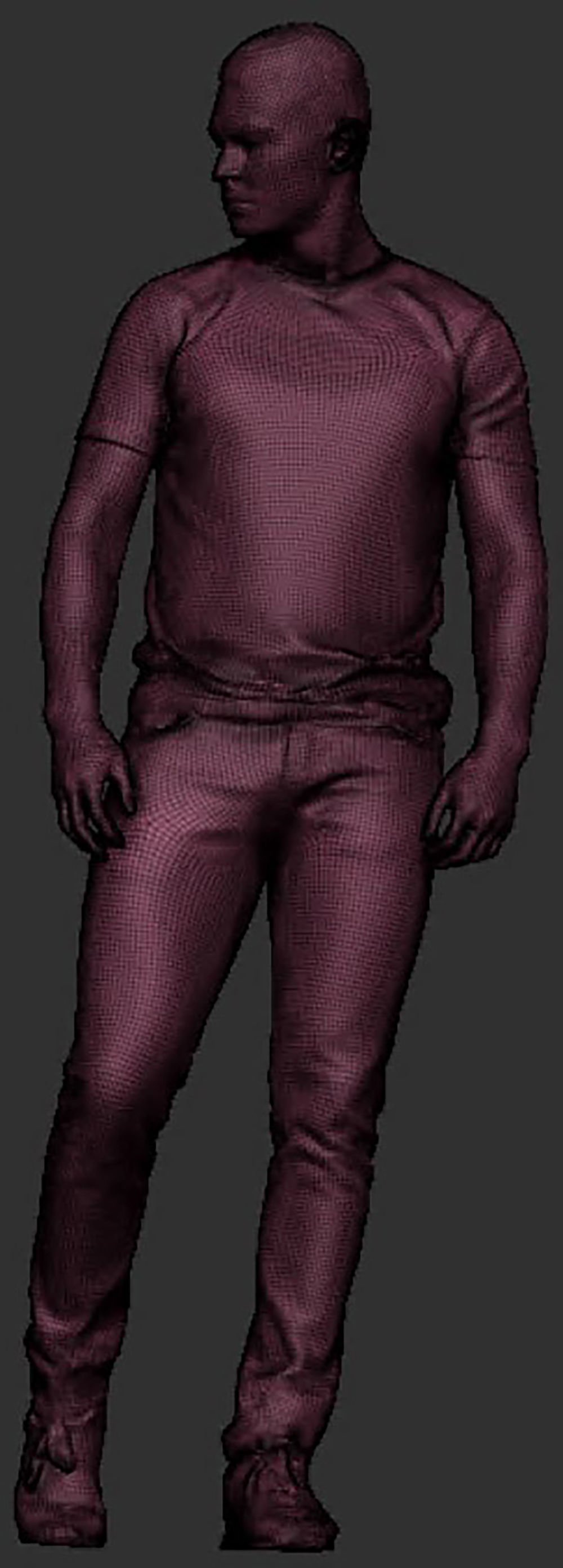 Young man walking 409 Low-poly 3D model_8