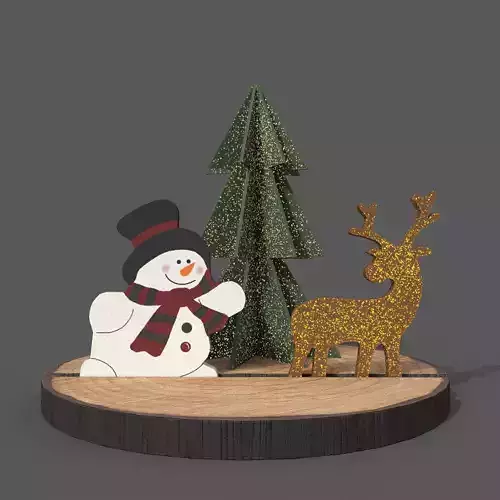 Christmas Decor Christmas tree  deer  snowman