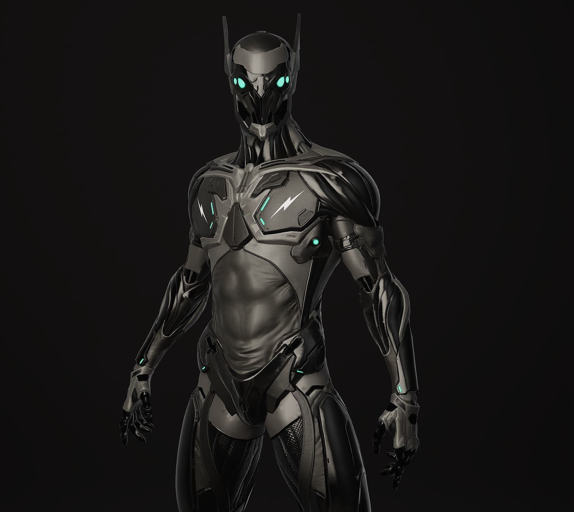 Cyber Ninja Low-poly 3D model_11