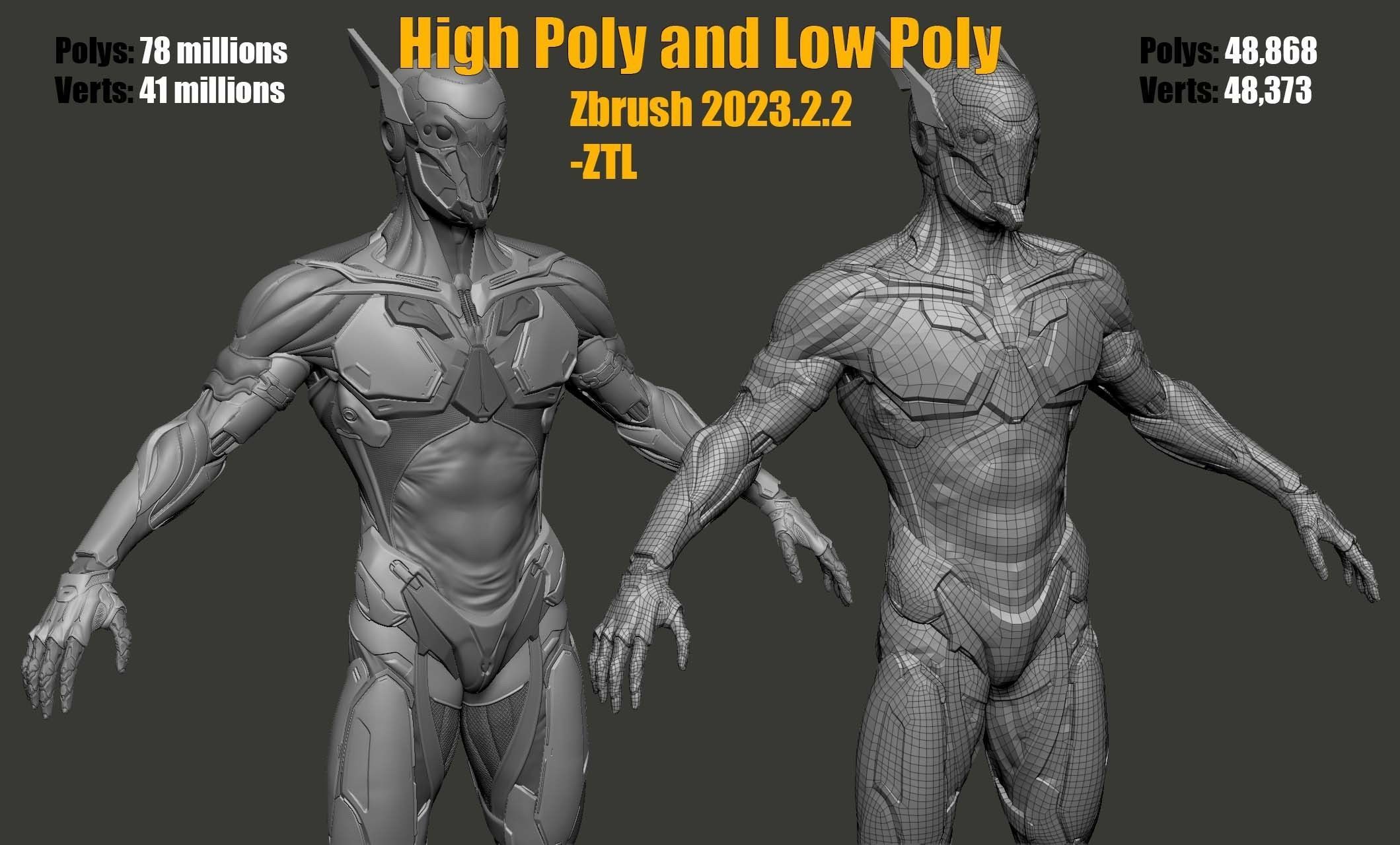 Cyber Ninja Low-poly 3D model_30