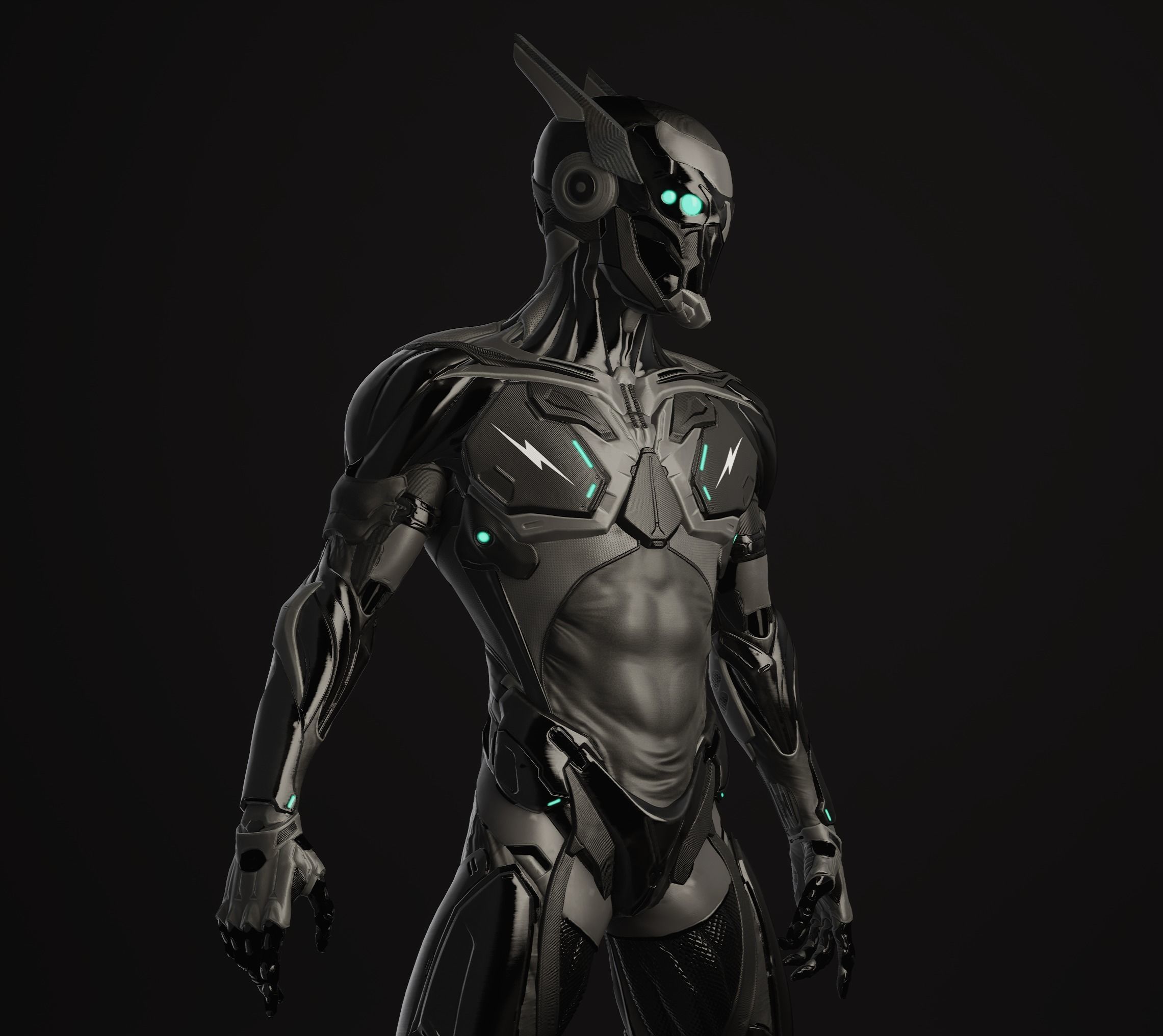 Cyber Ninja Low-poly 3D model_12