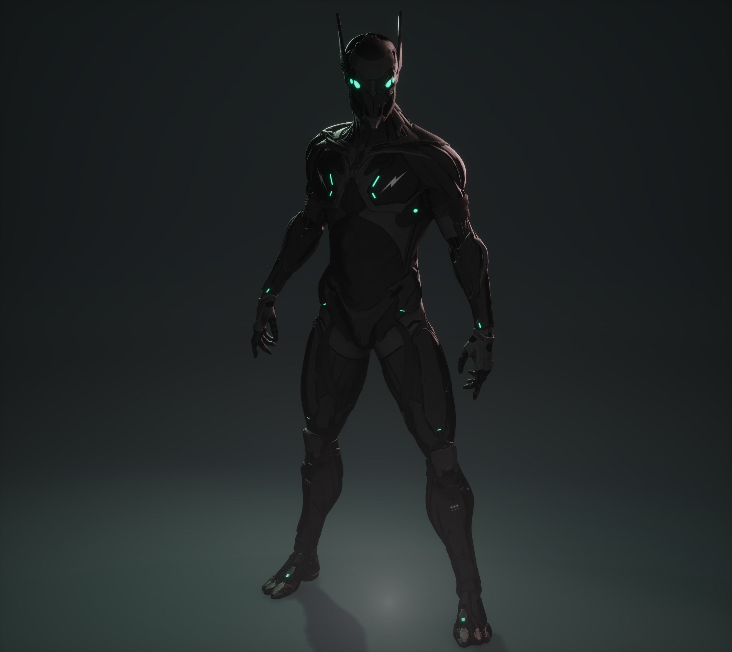 Cyber Ninja Low-poly 3D model_14