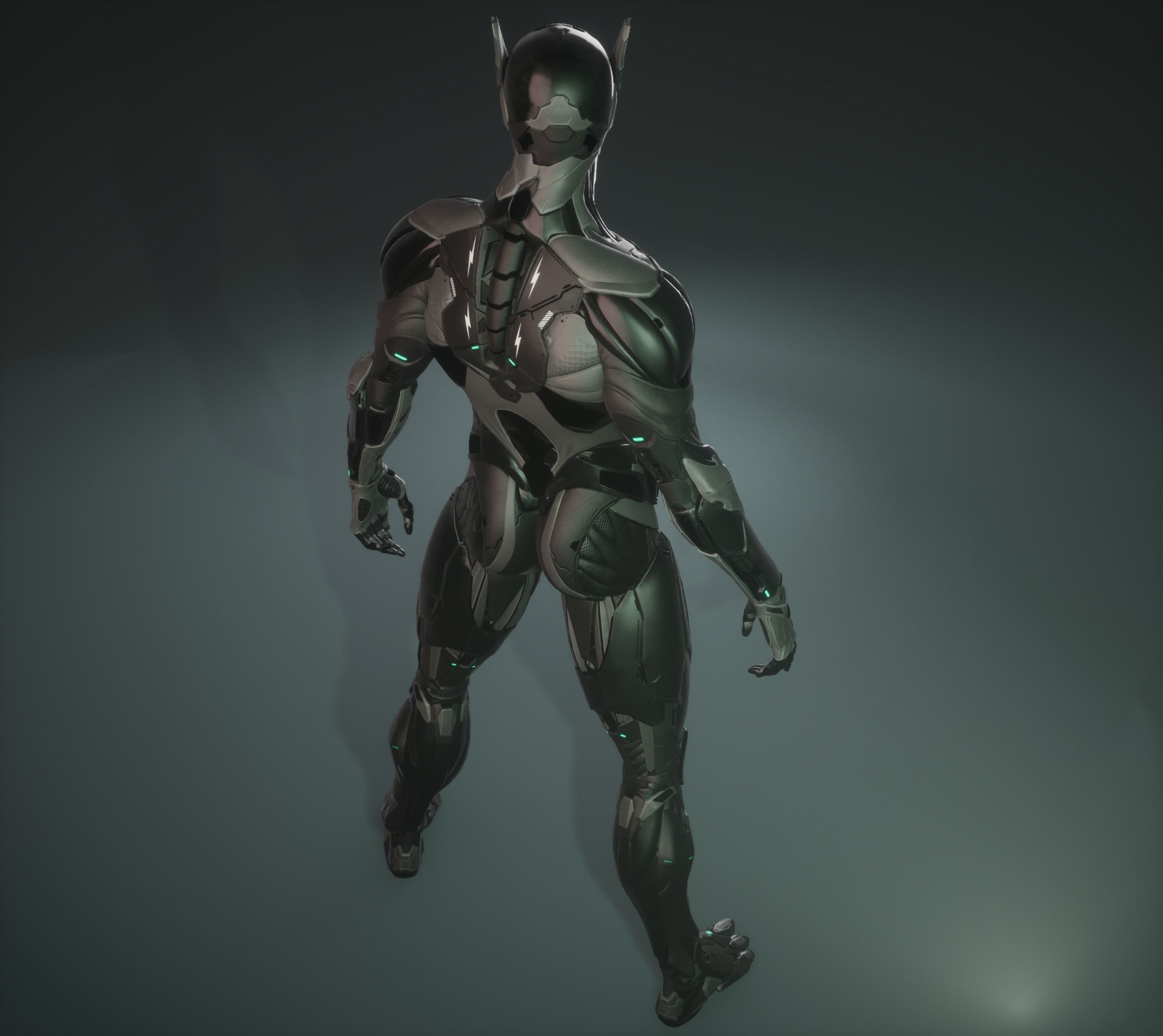 Cyber Ninja Low-poly 3D model_3