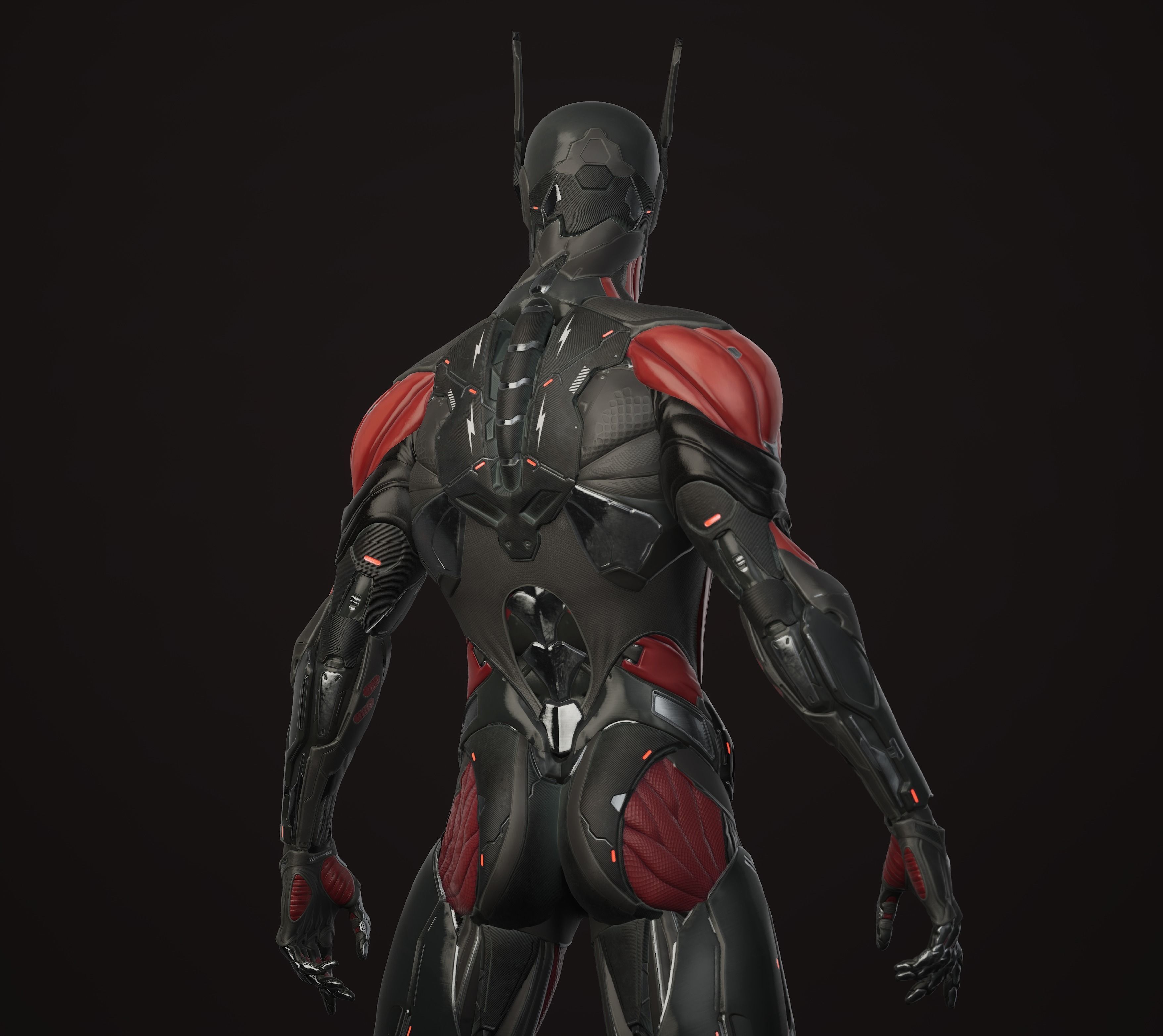 Cyber Ninja Low-poly 3D model_19