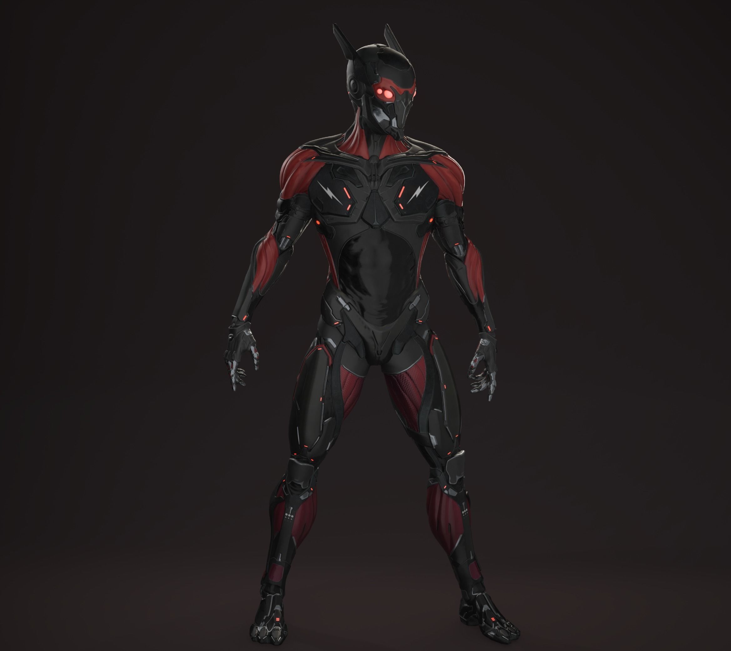 Cyber Ninja Low-poly 3D model_16