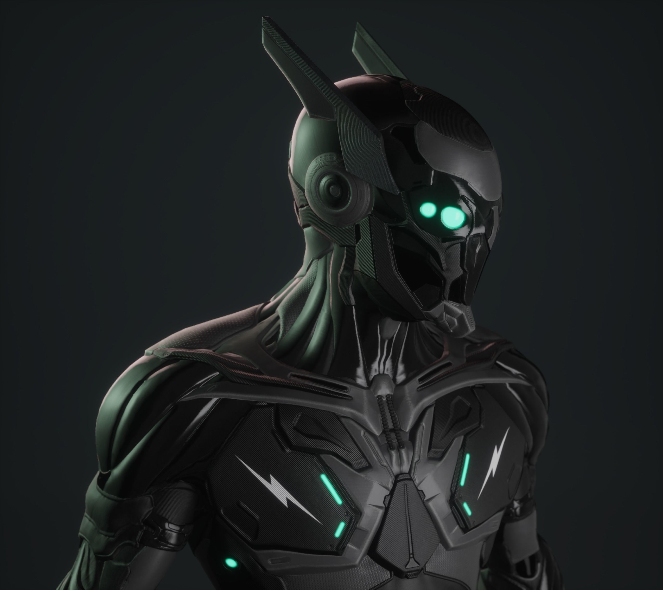 Cyber Ninja Low-poly 3D model_8