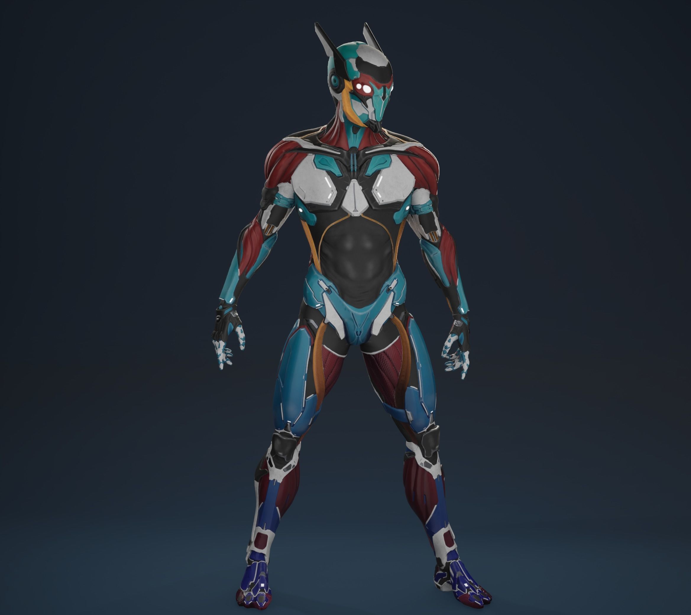 Cyber Ninja Low-poly 3D model_23