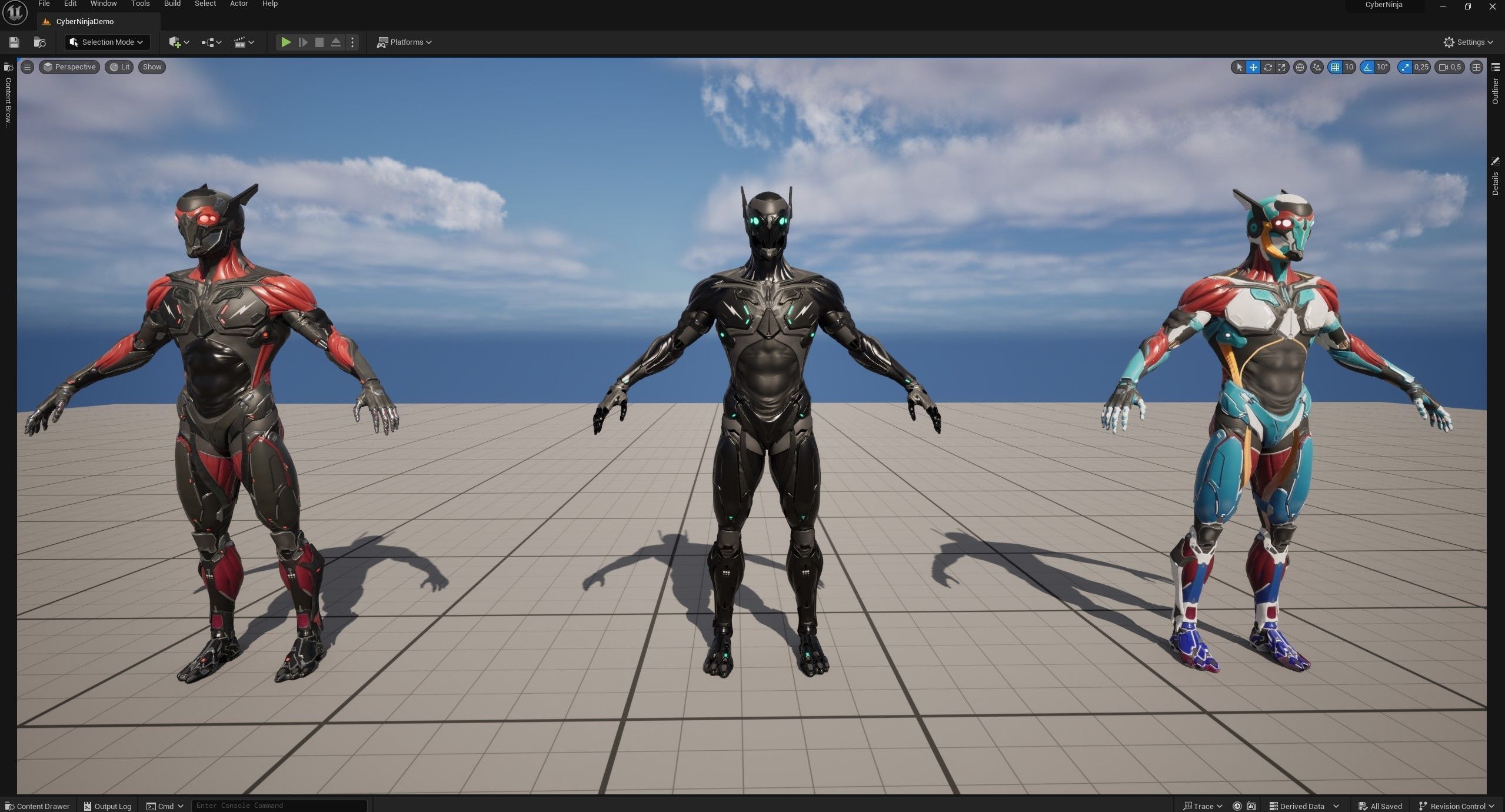 Cyber Ninja Low-poly 3D model_29