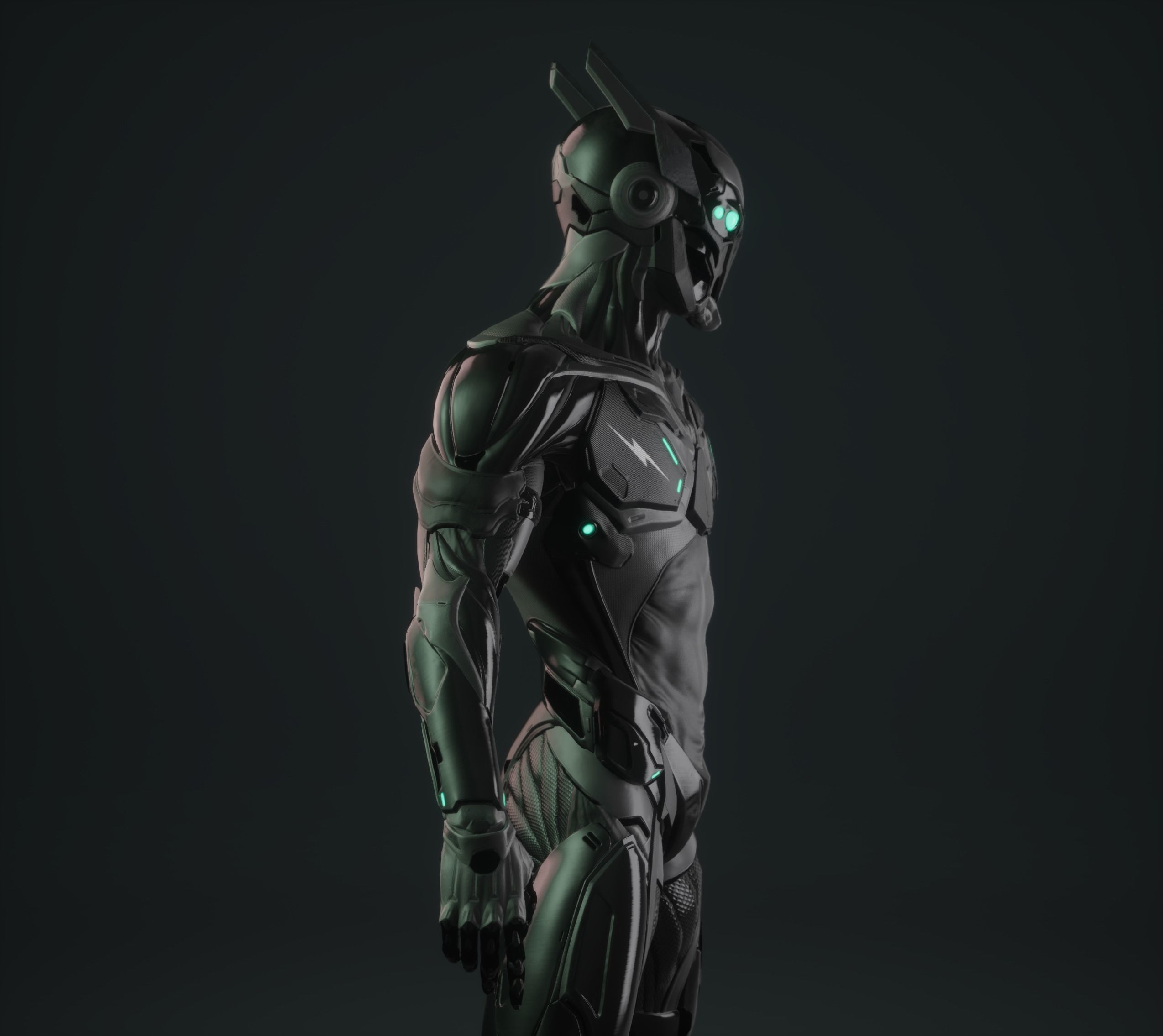 Cyber Ninja Low-poly 3D model_7