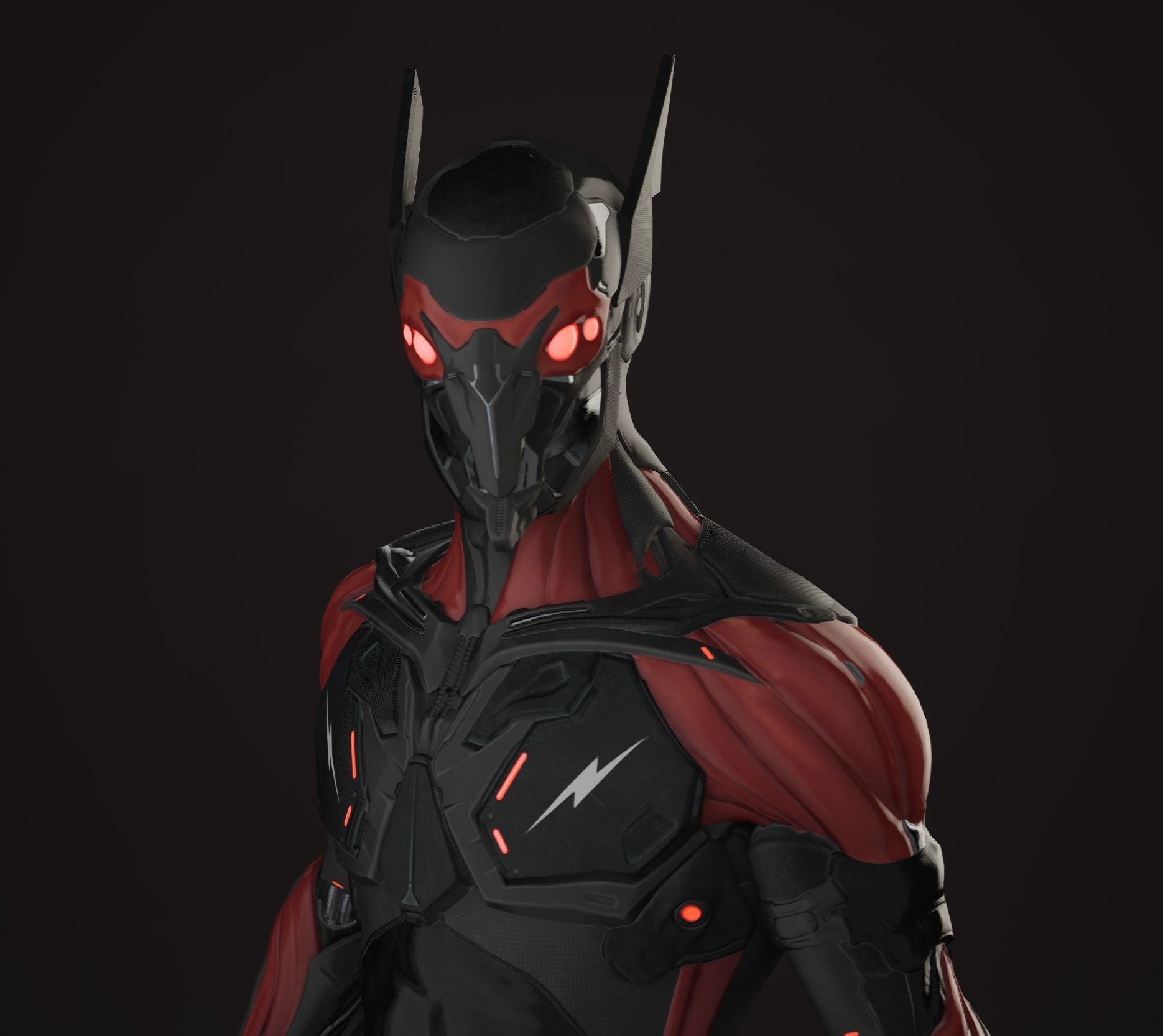 Cyber Ninja Low-poly 3D model_18