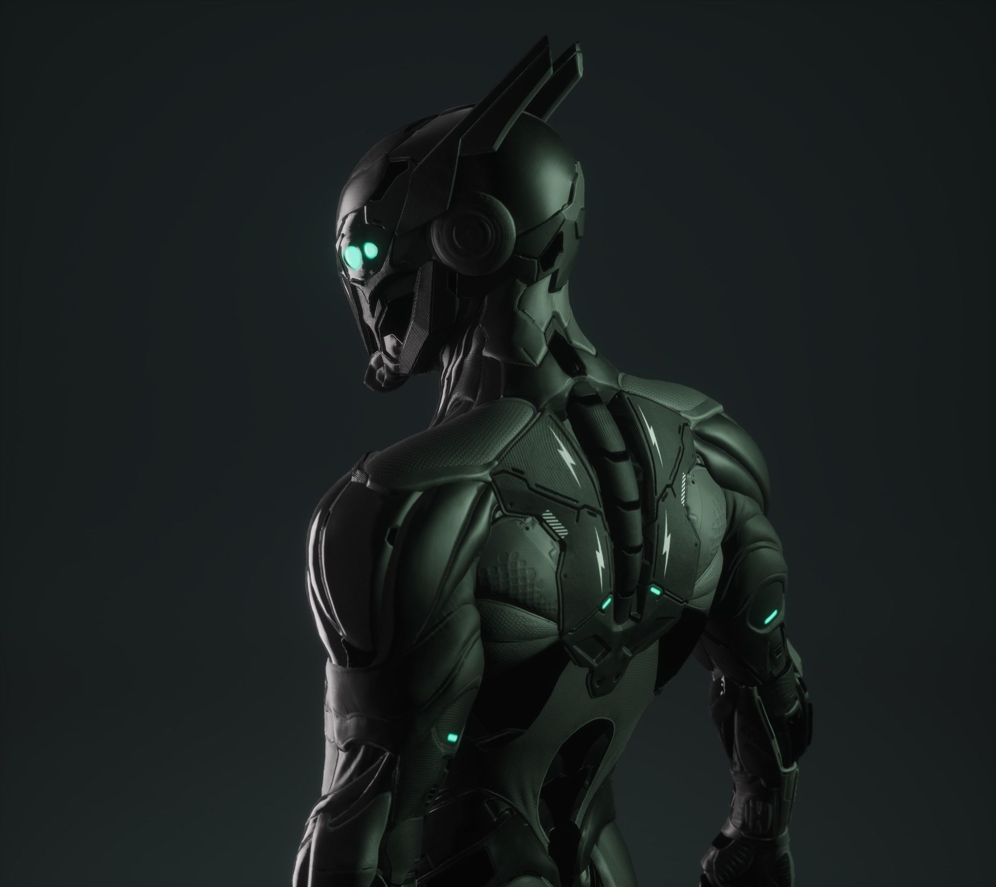 Cyber Ninja Low-poly 3D model_4