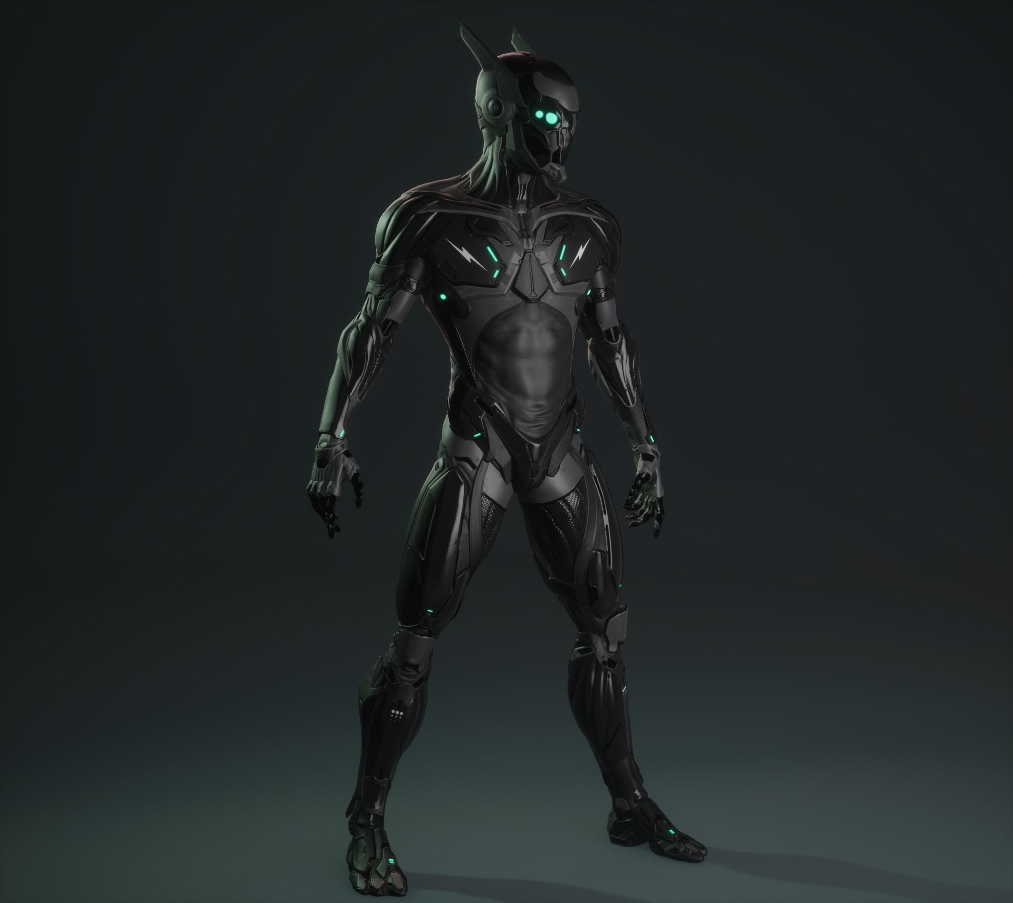 Cyber Ninja Low-poly 3D model_6