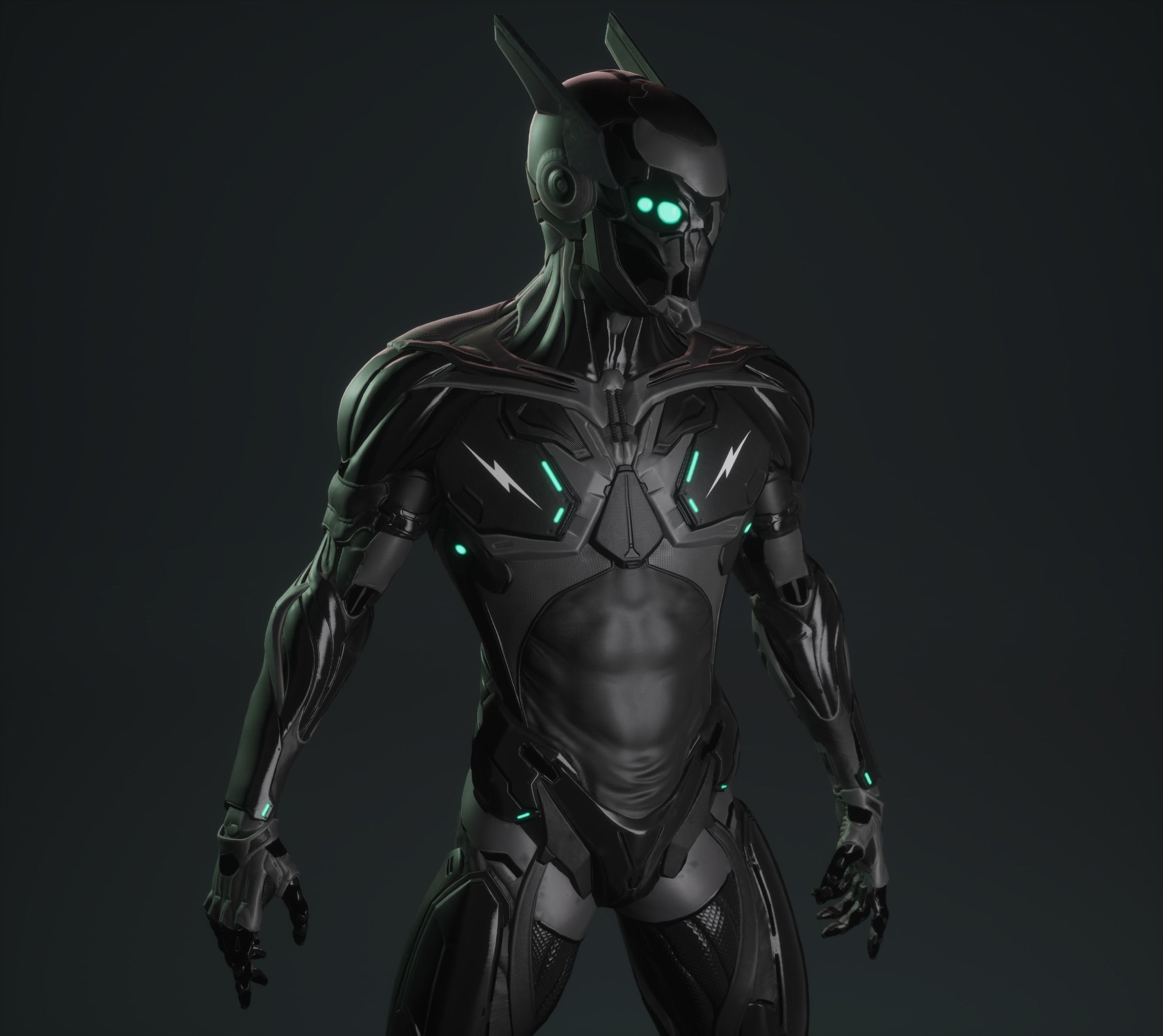 Cyber Ninja Low-poly 3D model_10