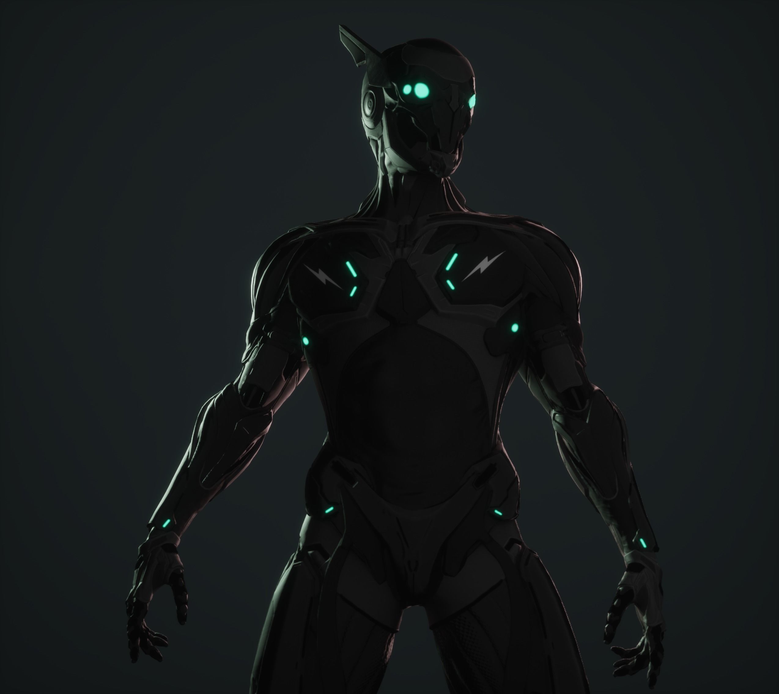 Cyber Ninja Low-poly 3D model_13