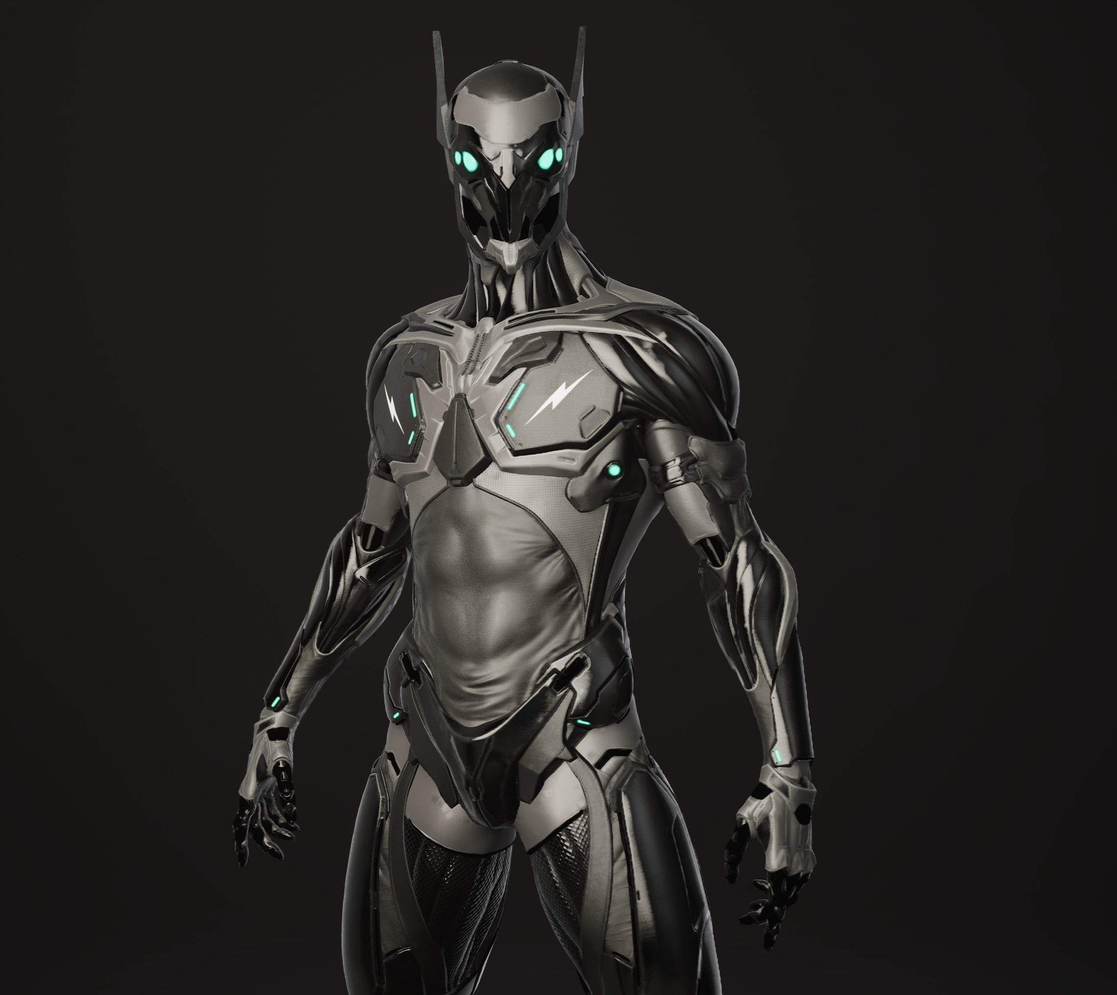 Cyber Ninja Low-poly 3D model_1