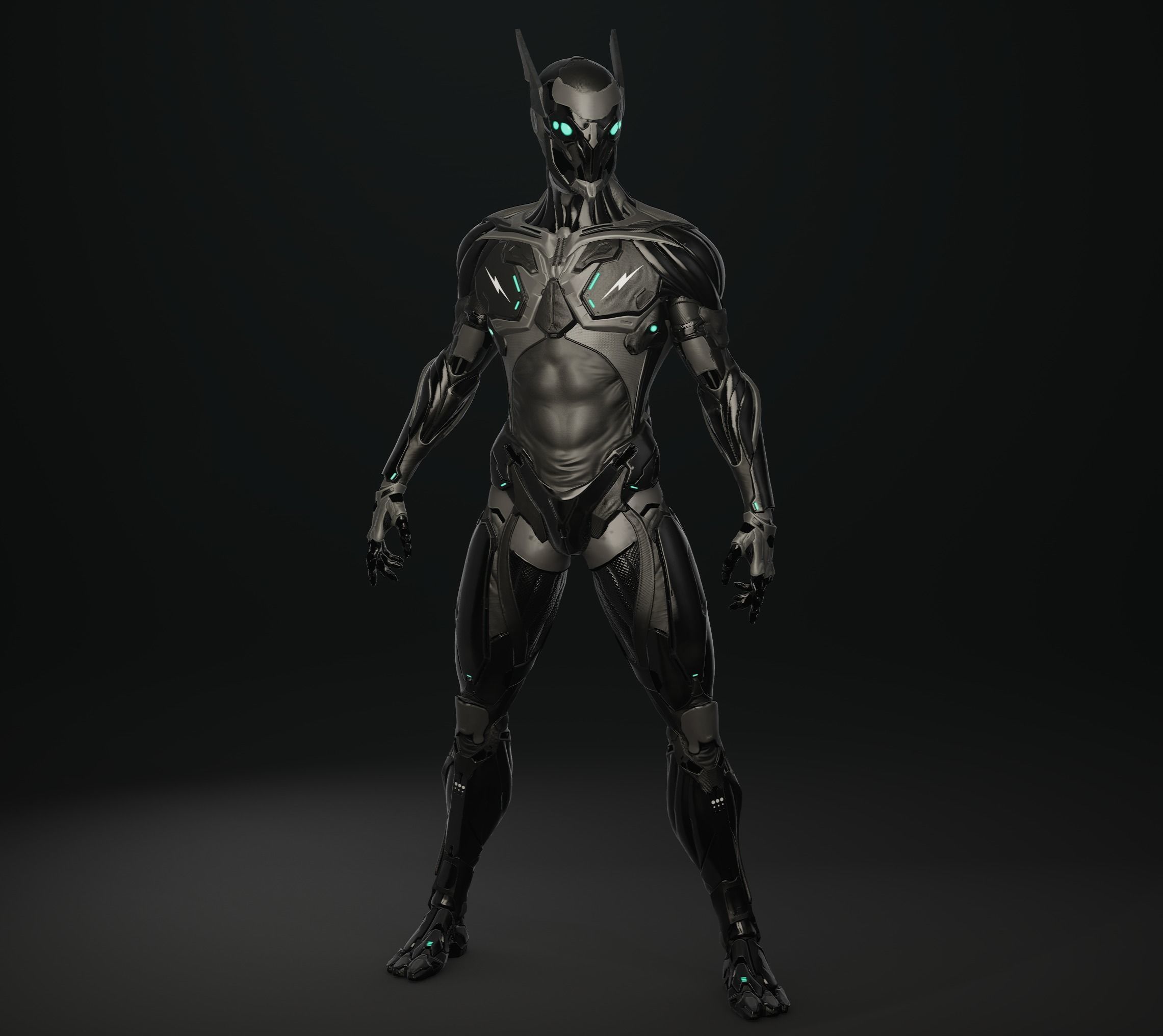 Cyber Ninja Low-poly 3D model_2