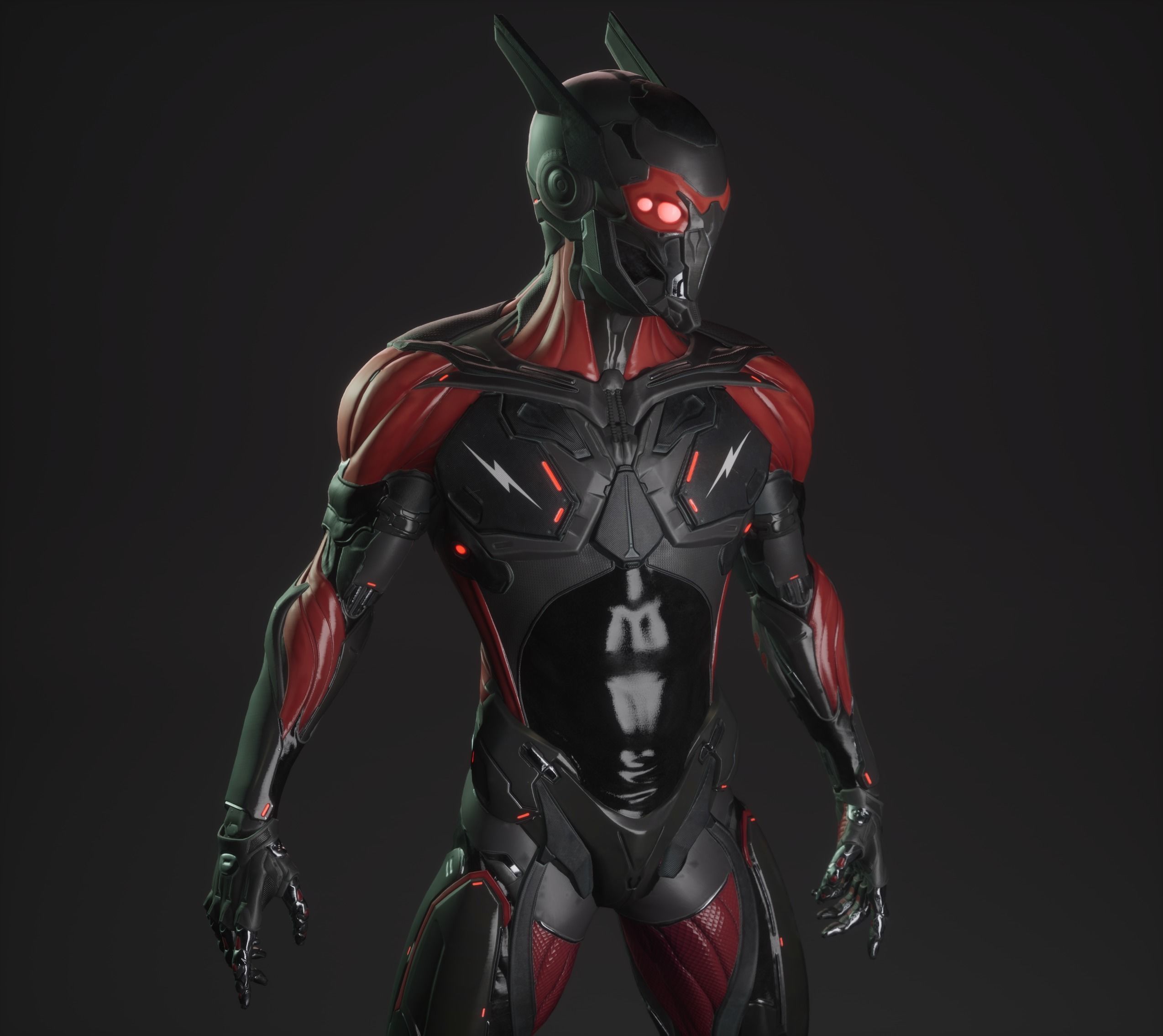 Cyber Ninja Low-poly 3D model_15