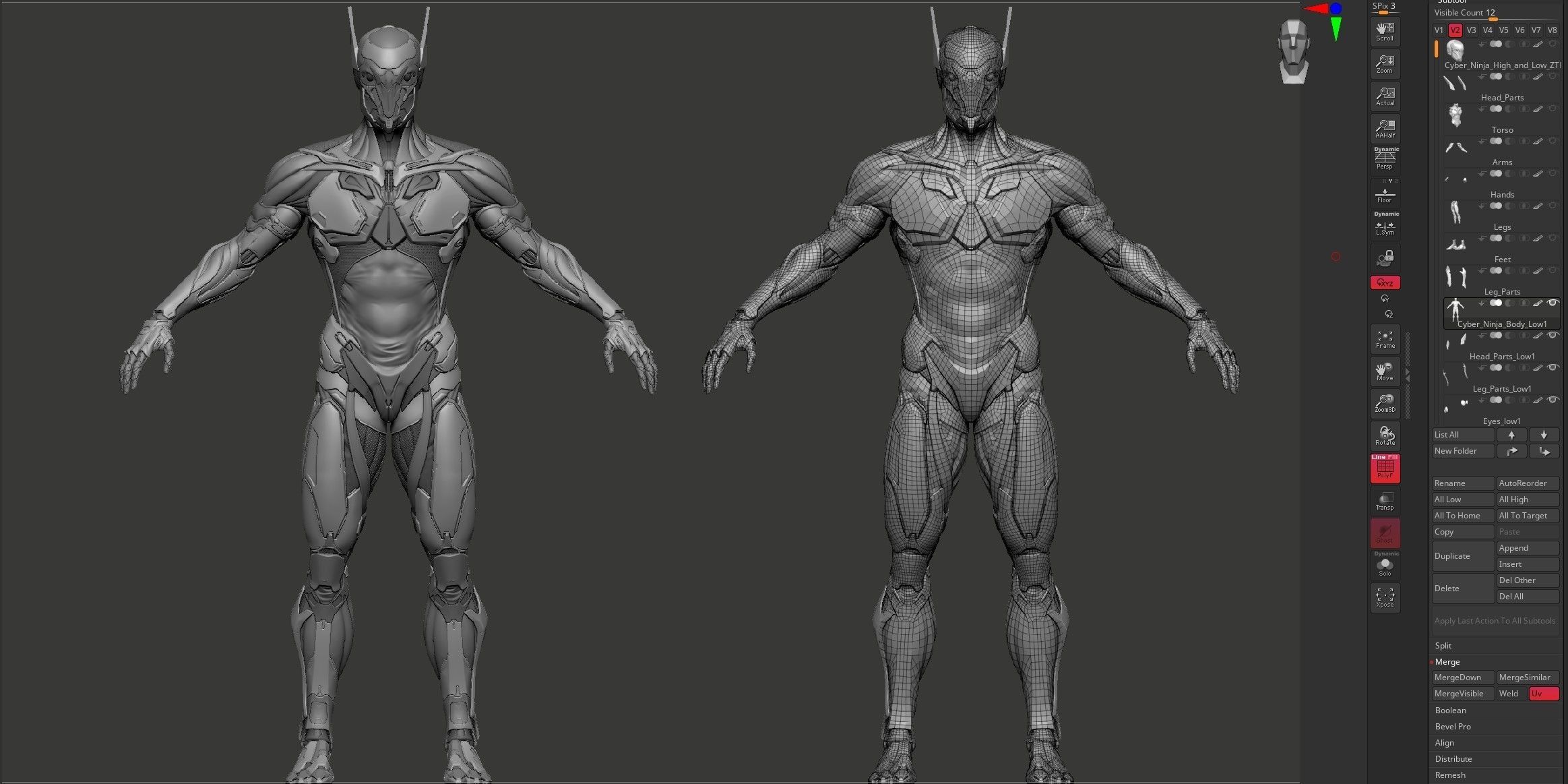 Cyber Ninja Low-poly 3D model_36