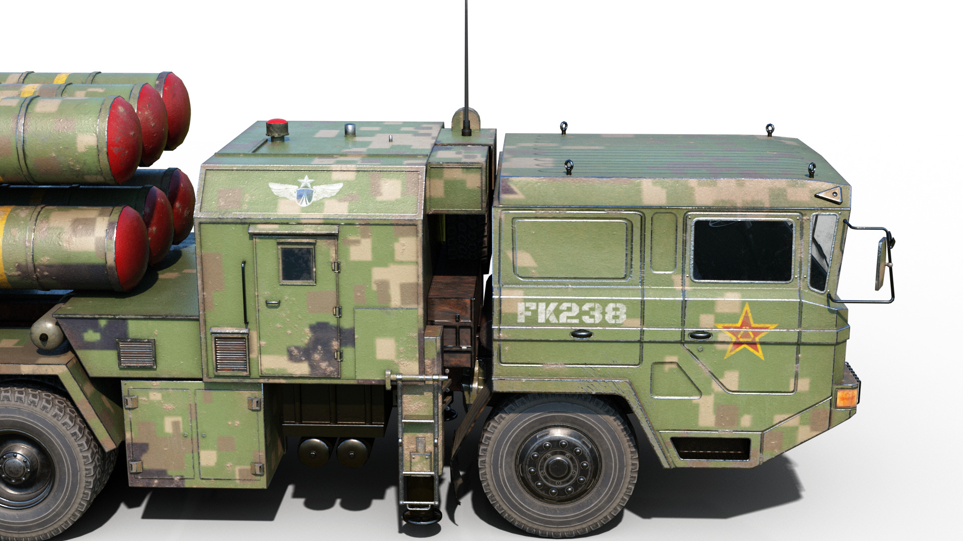 4 coatings of China HQ16 HQ-16 air defense missile Launcher Low-poly 3D model_5
