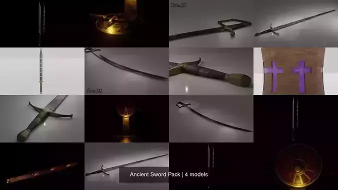 Ancient Sword Pack 3D Model Collection