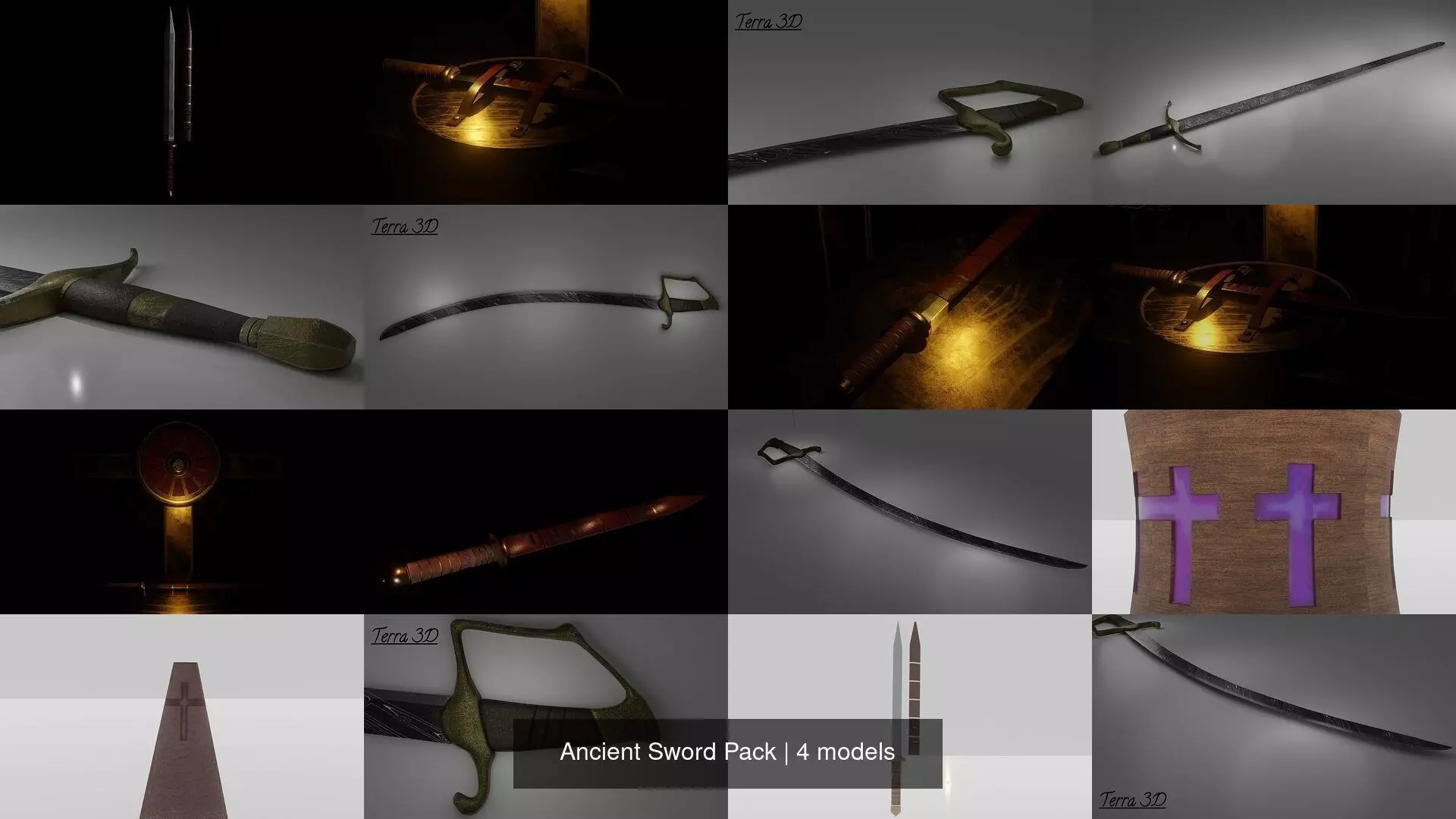 Ancient Sword Pack 3D Model Collection_3