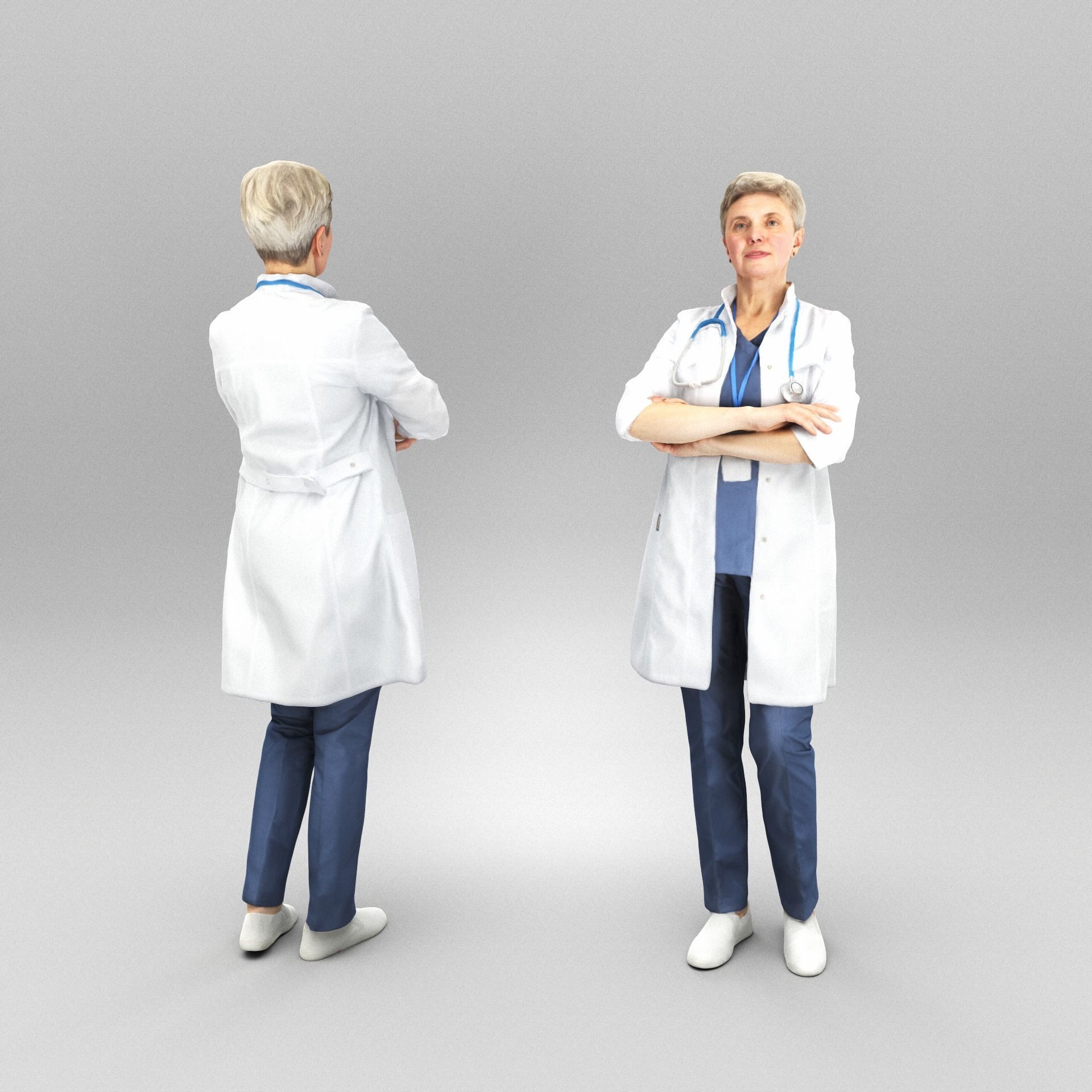 Female doctor posing 414 Low-poly 3D model_2