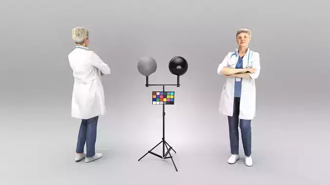 Female doctor posing 414 Low-poly 3D model Female doctor posing 414 Low-poly 3D model